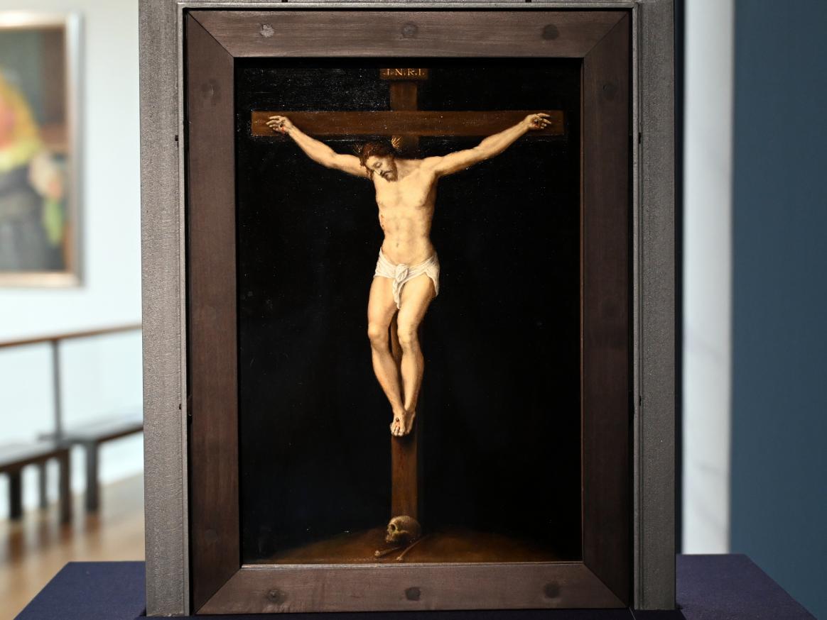Alessandro Turchi (L'Orbetto) (1600 - 1630): Christus am Kreuz - der lebende und der tote Christus, nach Michelangelo, um 1600