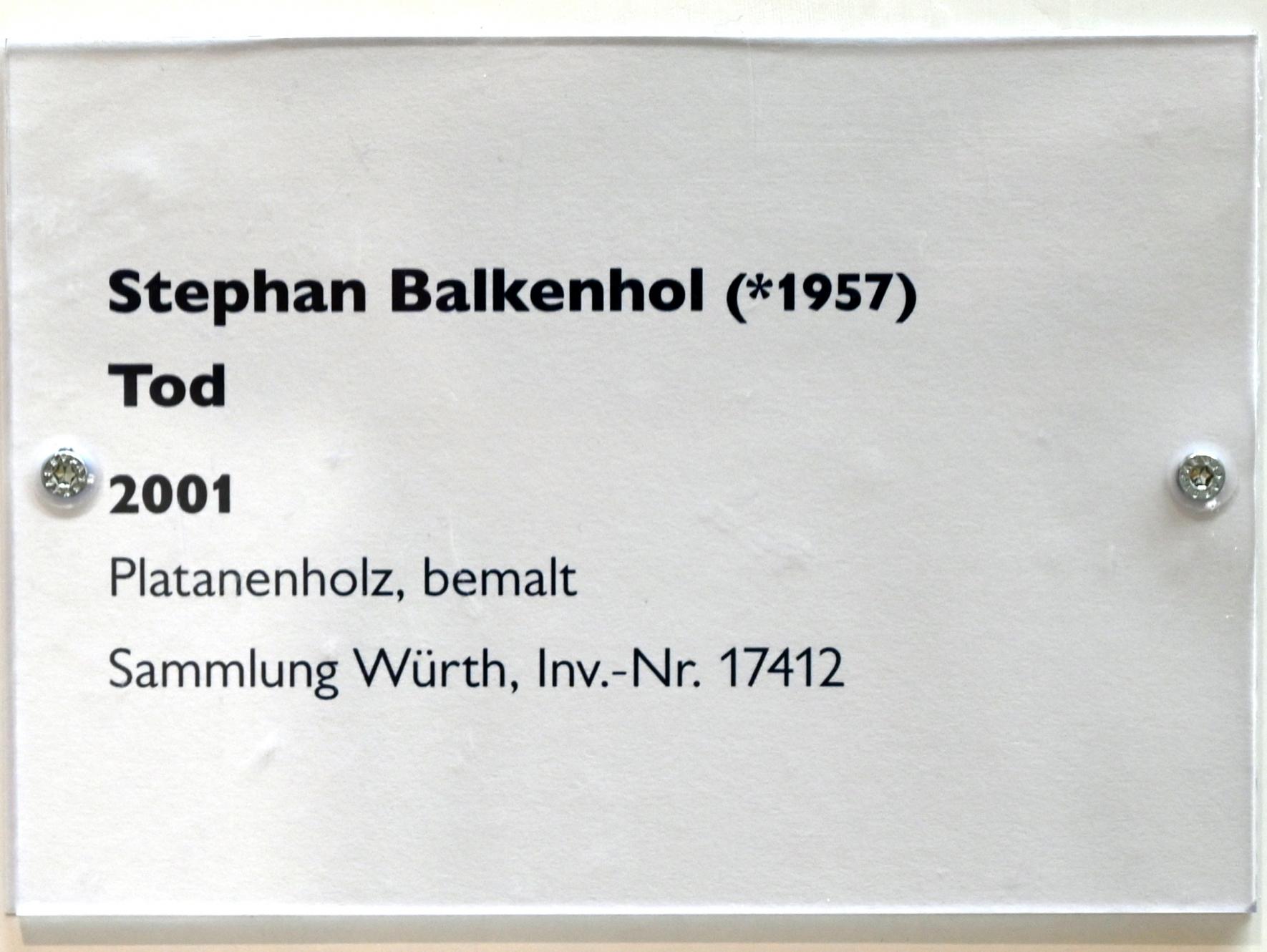 Stephan Balkenhol (1993–2017), Tod, Schwäbisch Hall, Kunsthalle Würth, Untergeschoß Saal 1, 2001, Bild 5/5
