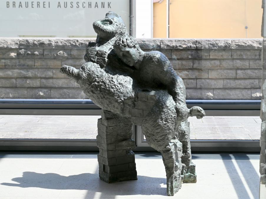 Sandro Chia (1989), Junge und Schafbock, Schwäbisch Hall, Kunsthalle Würth, Untergeschoß Durchgang, 1989, Bild 5/6