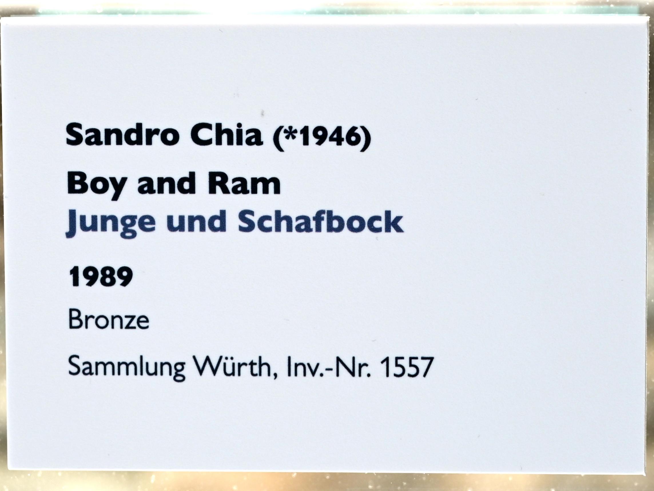 Sandro Chia (1989), Junge und Schafbock, Schwäbisch Hall, Kunsthalle Würth, Untergeschoß Durchgang, 1989, Bild 6/6