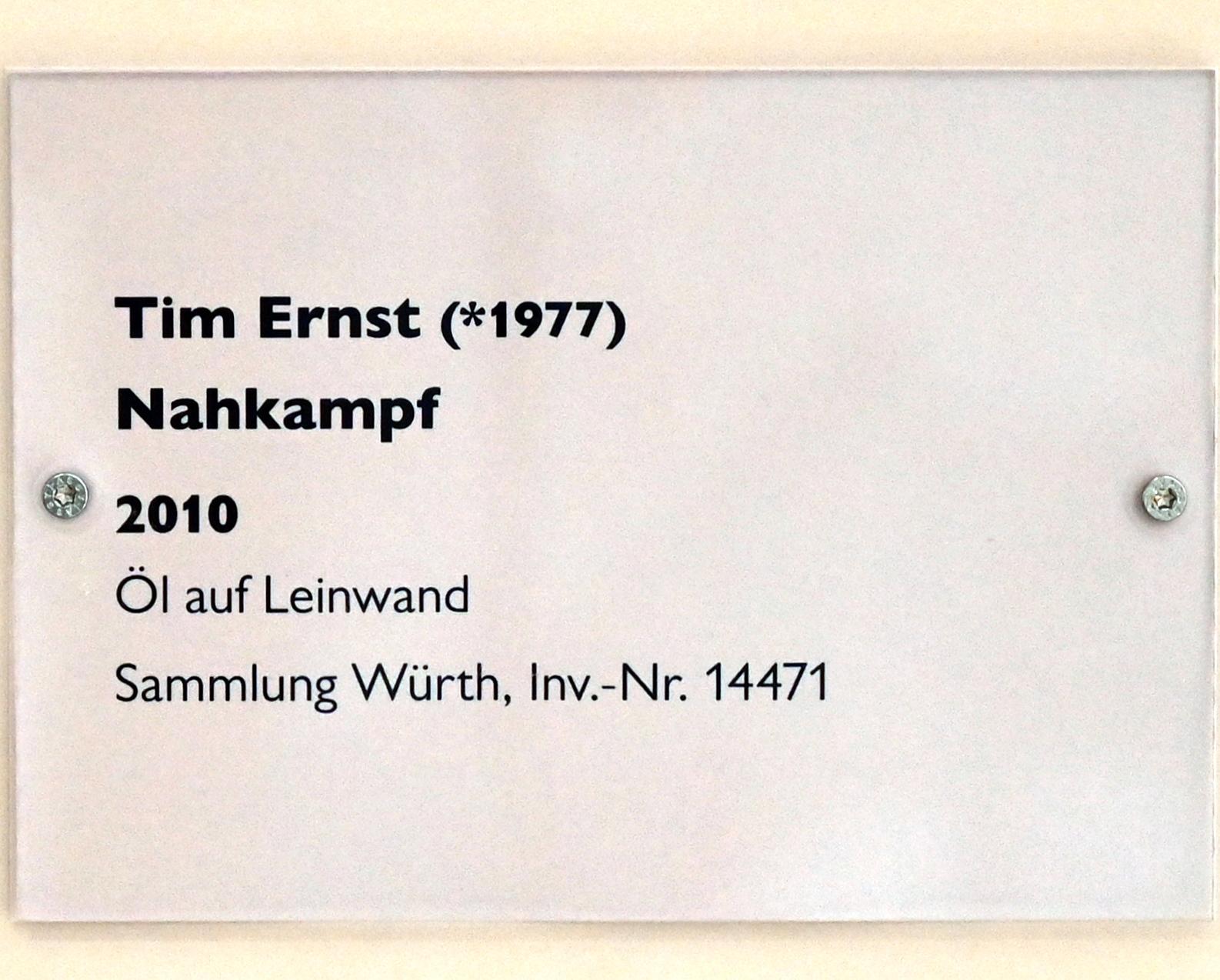 Tim Ernst (2010–2017), Nahkampf, Schwäbisch Hall, Kunsthalle Würth, Untergeschoß Saal 6, 2010, Bild 2/2