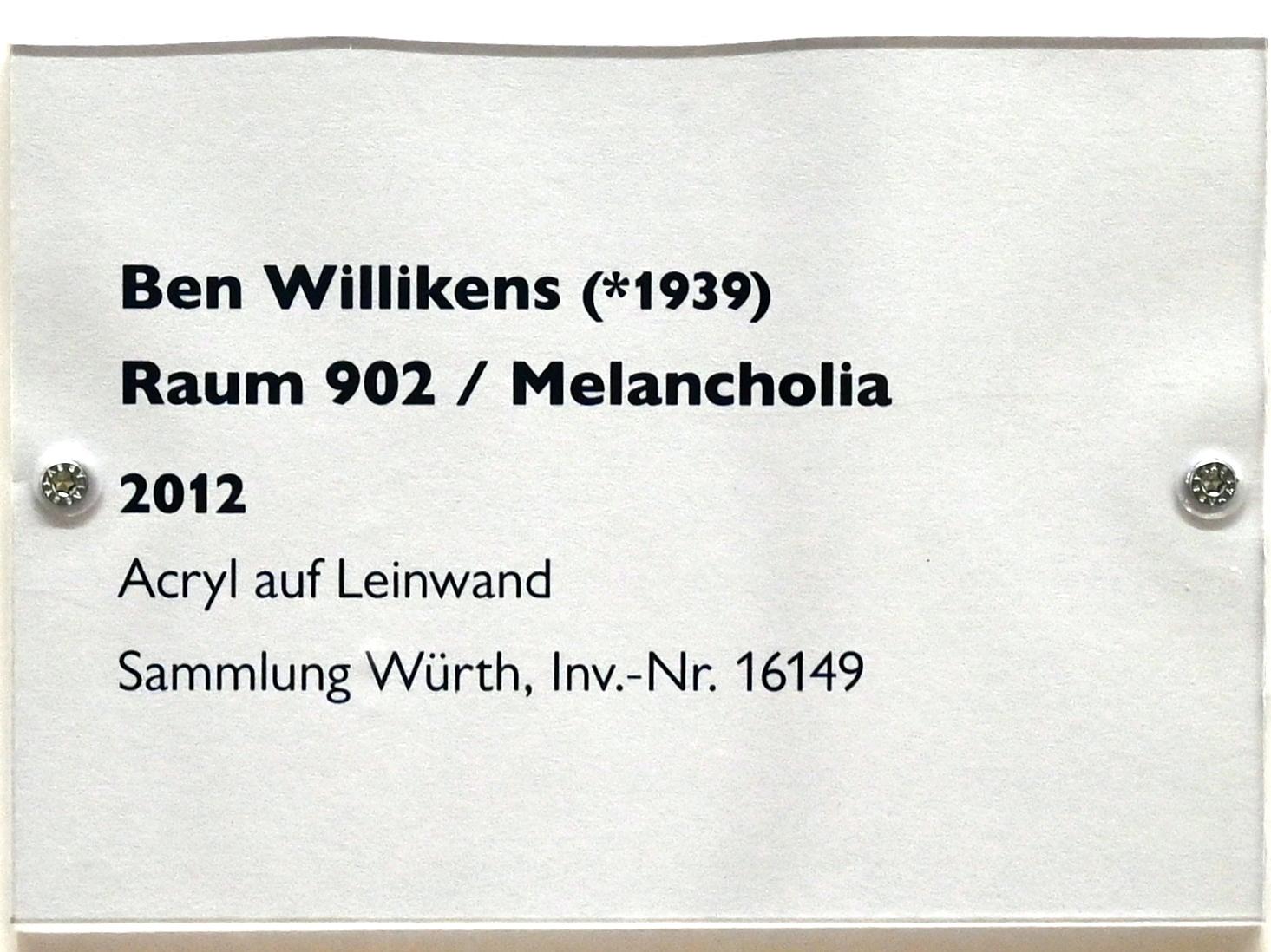Ben Willikens (1974–2012), Raum 902 / Melancholia, Schwäbisch Hall, Kunsthalle Würth, Untergeschoß Saal 8, 2012, Bild 2/2