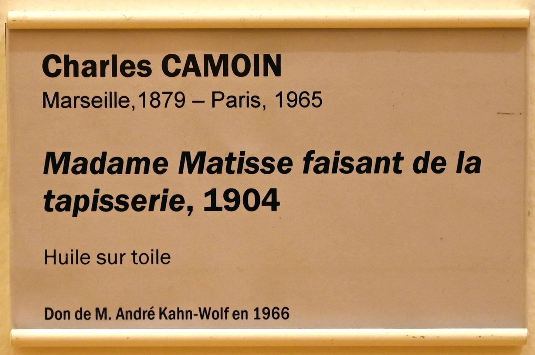 Charles Camoin (1904–1905), Madame Matisse bei der Bildwirkerei, Straßburg, Musée d’Art moderne et contemporain, Saal 6, 1904, Bild 2/2