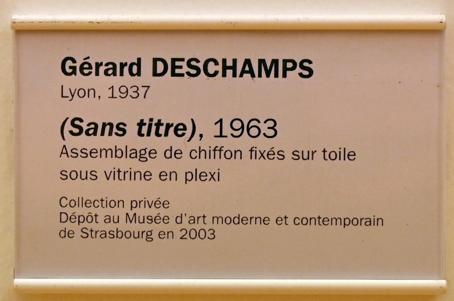 Gérard Deschamps (1961–1970), Ohne Titel, Straßburg, Musée d’Art moderne et contemporain, Saal 8, 1963, Bild 3/3