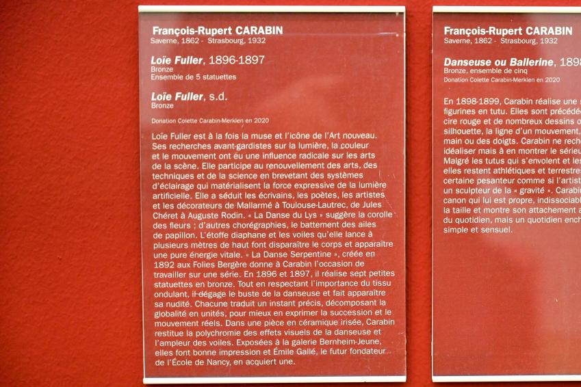 François-Rupert Carabin (1887–1920), Loïe Fuller, Straßburg, Musée d’Art moderne et contemporain, Saal 8, Undatiert, Bild 2/2