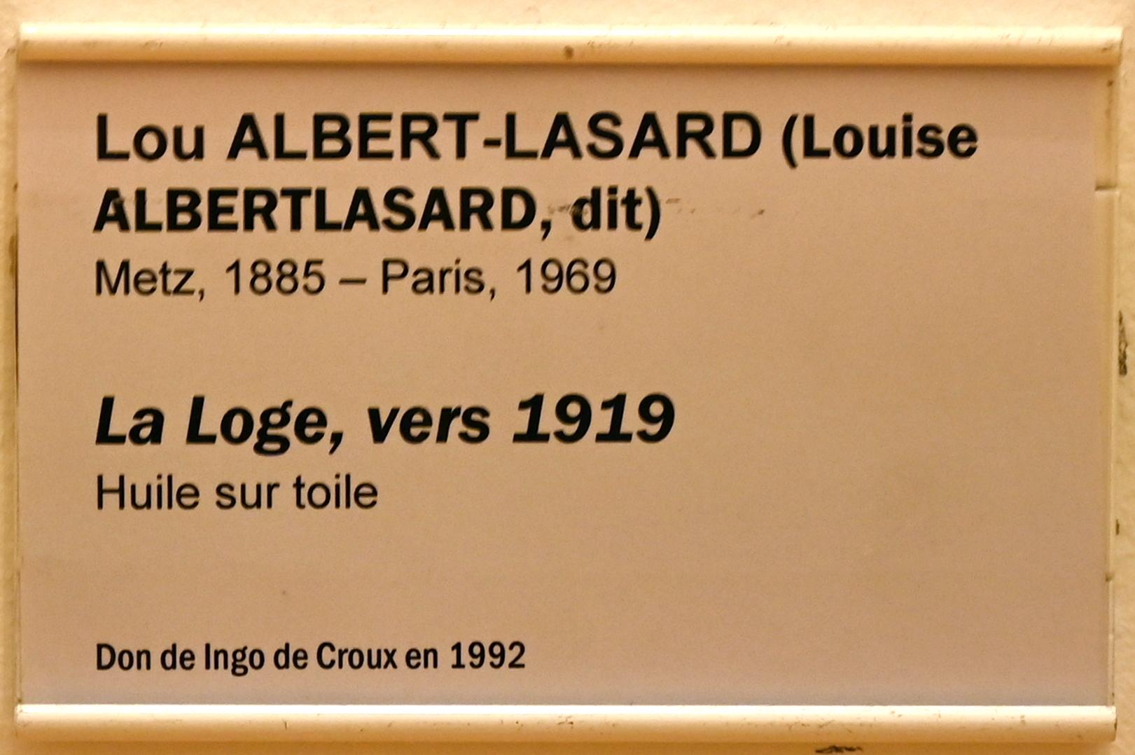 Lou Albert-Lasard (1919), Die Hütte, Straßburg, Musée d’Art moderne et contemporain, Saal 10, um 1919, Bild 2/2