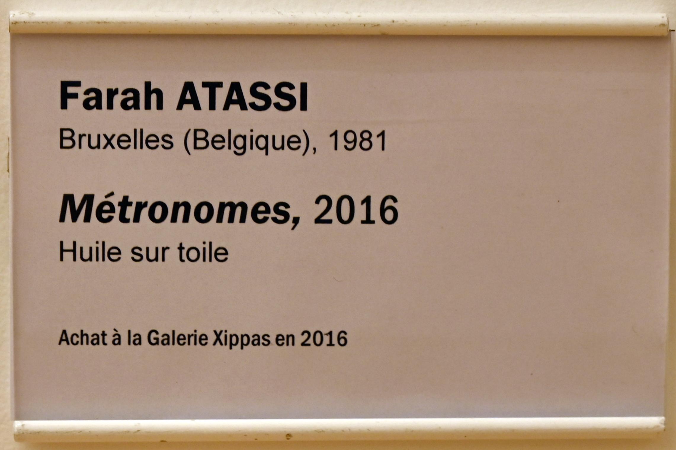 Farah Atassi (2016), Metronome, Straßburg, Musée d’Art moderne et contemporain, Saal 11, 2016, Bild 2/2