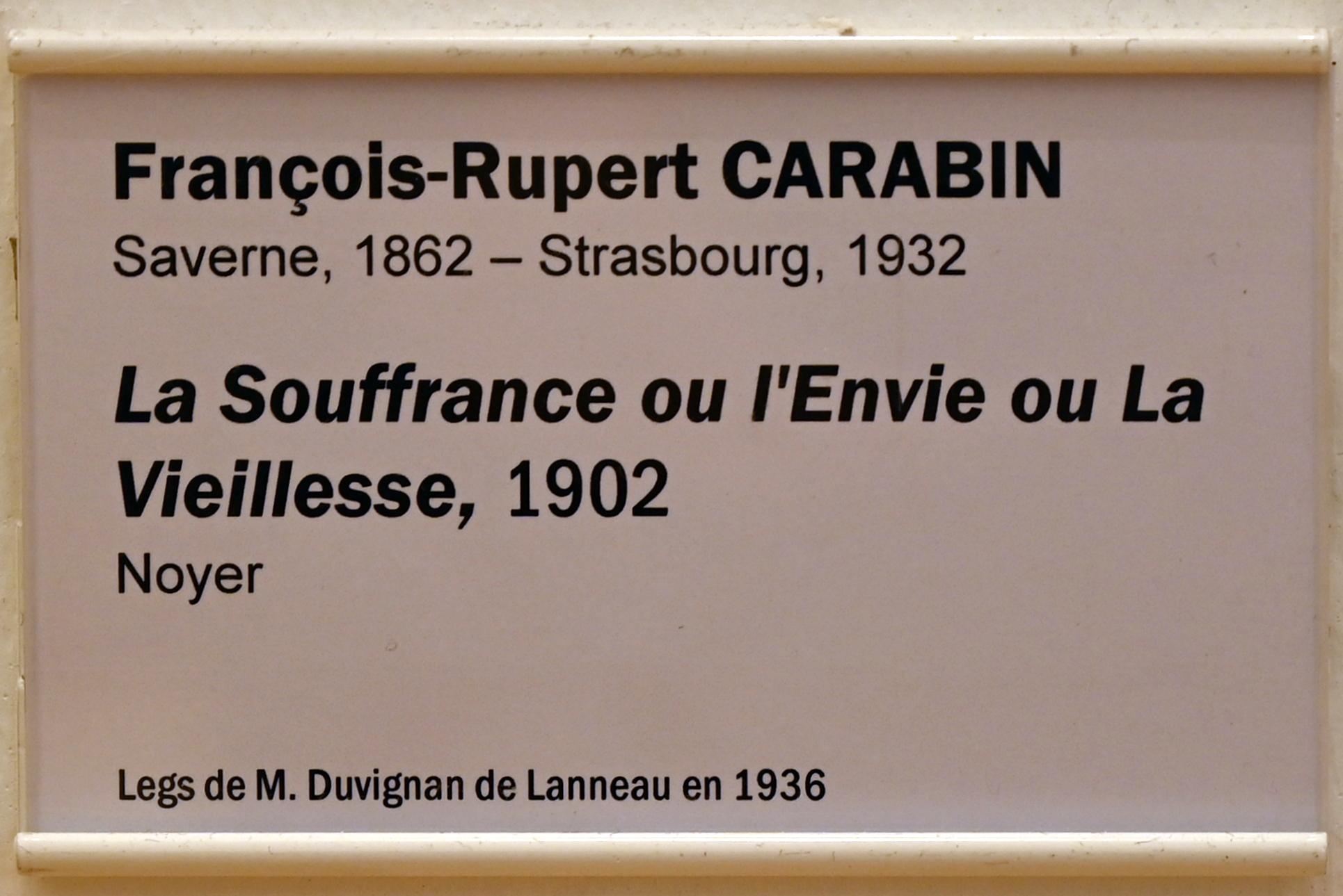 François-Rupert Carabin (1887–1920), Leid, Neid oder Alter, Straßburg, Musée d’Art moderne et contemporain, Saal 18, 1902, Bild 4/4