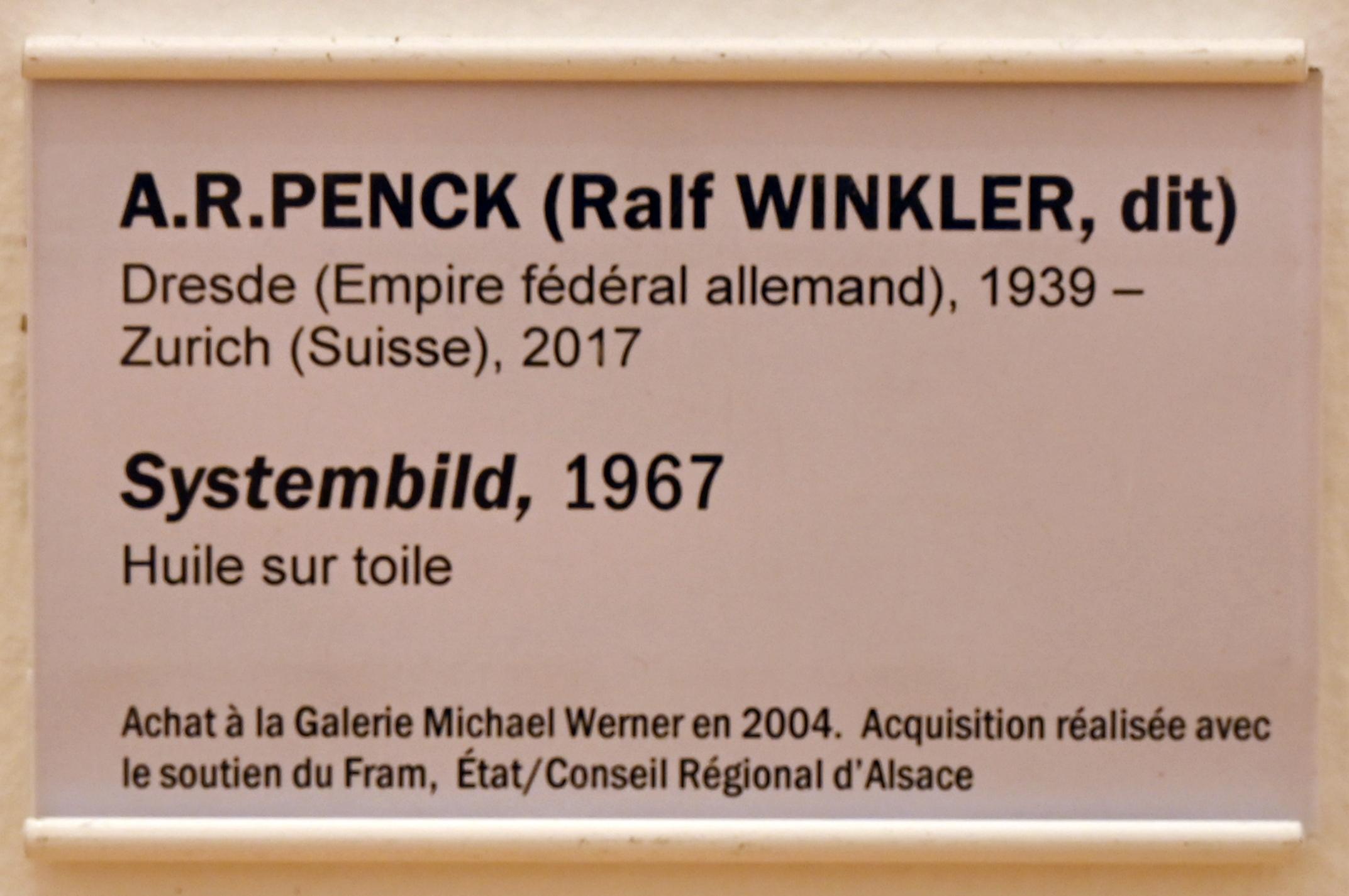 A. R. Penck (1965–1992), Systembild, Straßburg, Musée d’Art moderne et contemporain, Saal 20, 1967, Bild 3/3