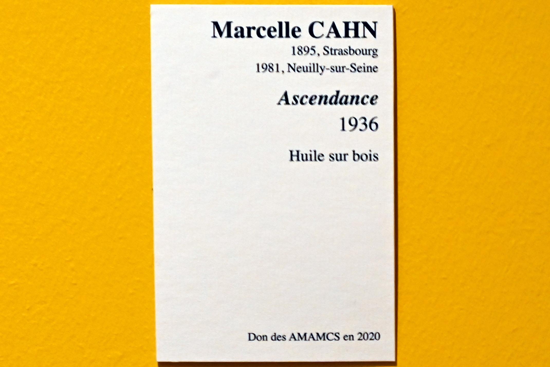 Marcelle Cahn (1926–1937), Abstammung, Straßburg, Musée d’Art moderne et contemporain, Saal 21, 1936, Bild 2/3