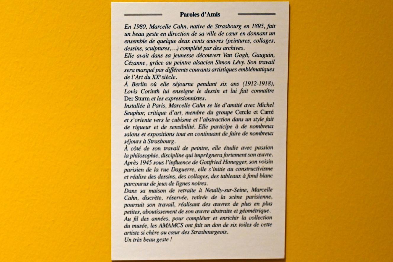 Marcelle Cahn (1926–1937), Abstammung, Straßburg, Musée d’Art moderne et contemporain, Saal 21, 1936, Bild 3/3
