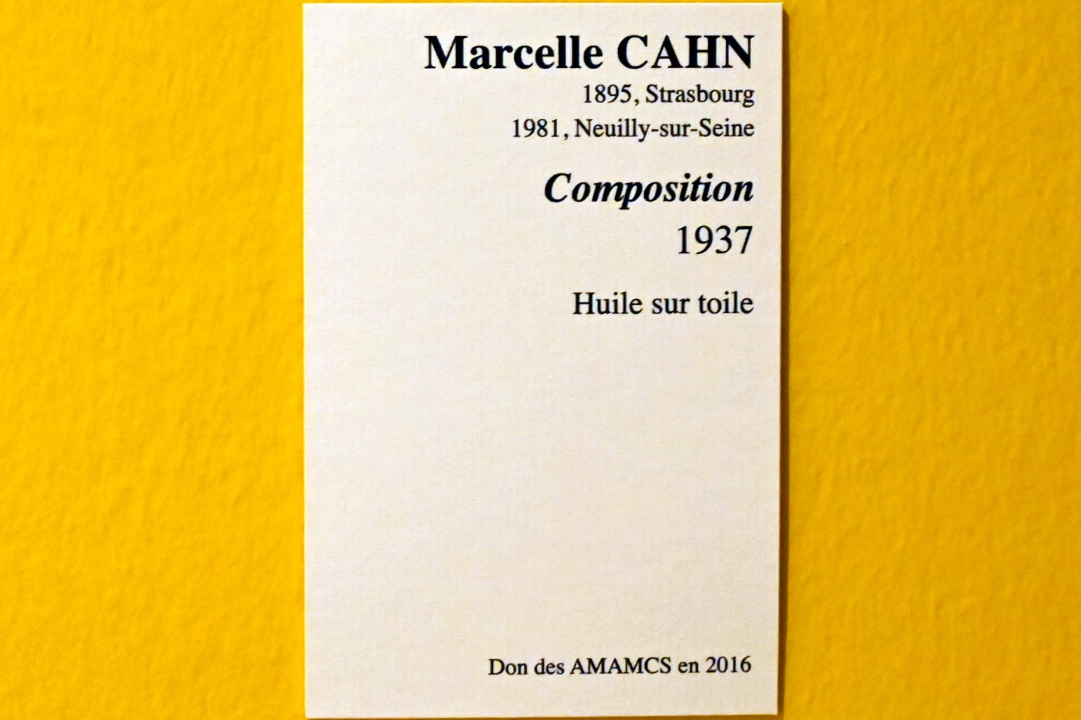 Marcelle Cahn (1926–1937), Komposition, Straßburg, Musée d’Art moderne et contemporain, Saal 21, 1937, Bild 2/2