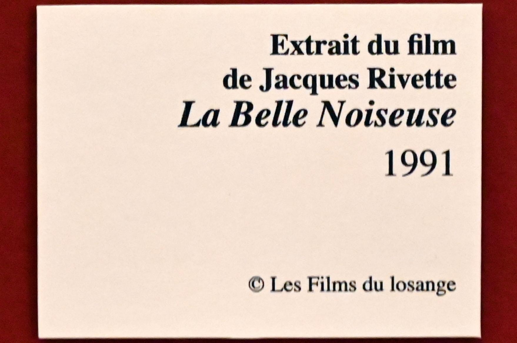 Jacques Rivette (1991), Auszüge aus dem Film Die schöne Querulantin (La Belle Noiseuse), Straßburg, Musée d’Art moderne et contemporain, Saal 22, 1991, Bild 8/8