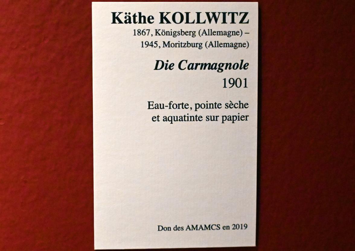 Käthe Kollwitz (1901–1939), Die Carmagole, Straßburg, Musée d’Art moderne et contemporain, Saal 22, 1901, Bild 3/3