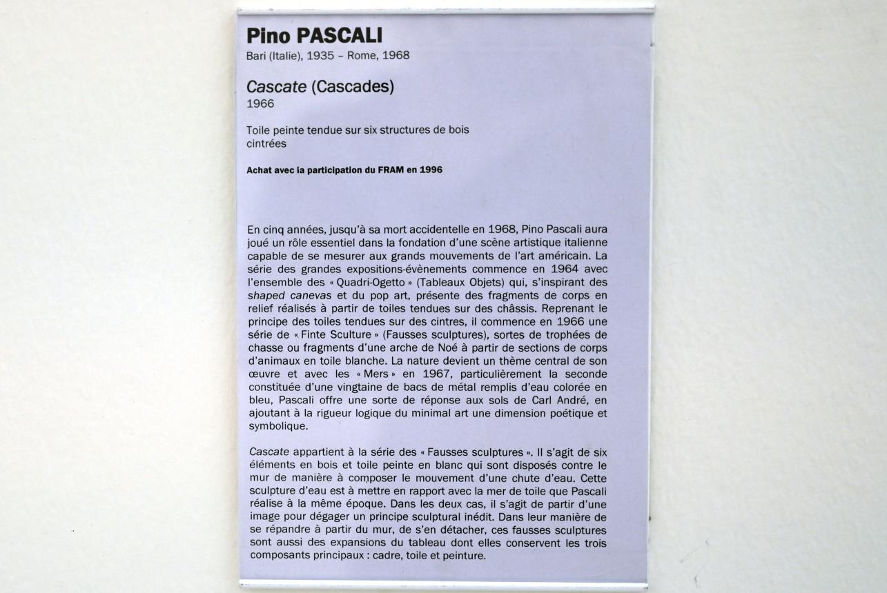 Pino Pascali (1964–1966), Wasserfälle, Straßburg, Musée d’Art moderne et contemporain, Saal Obergeschoß 5, 1966, Bild 3/3