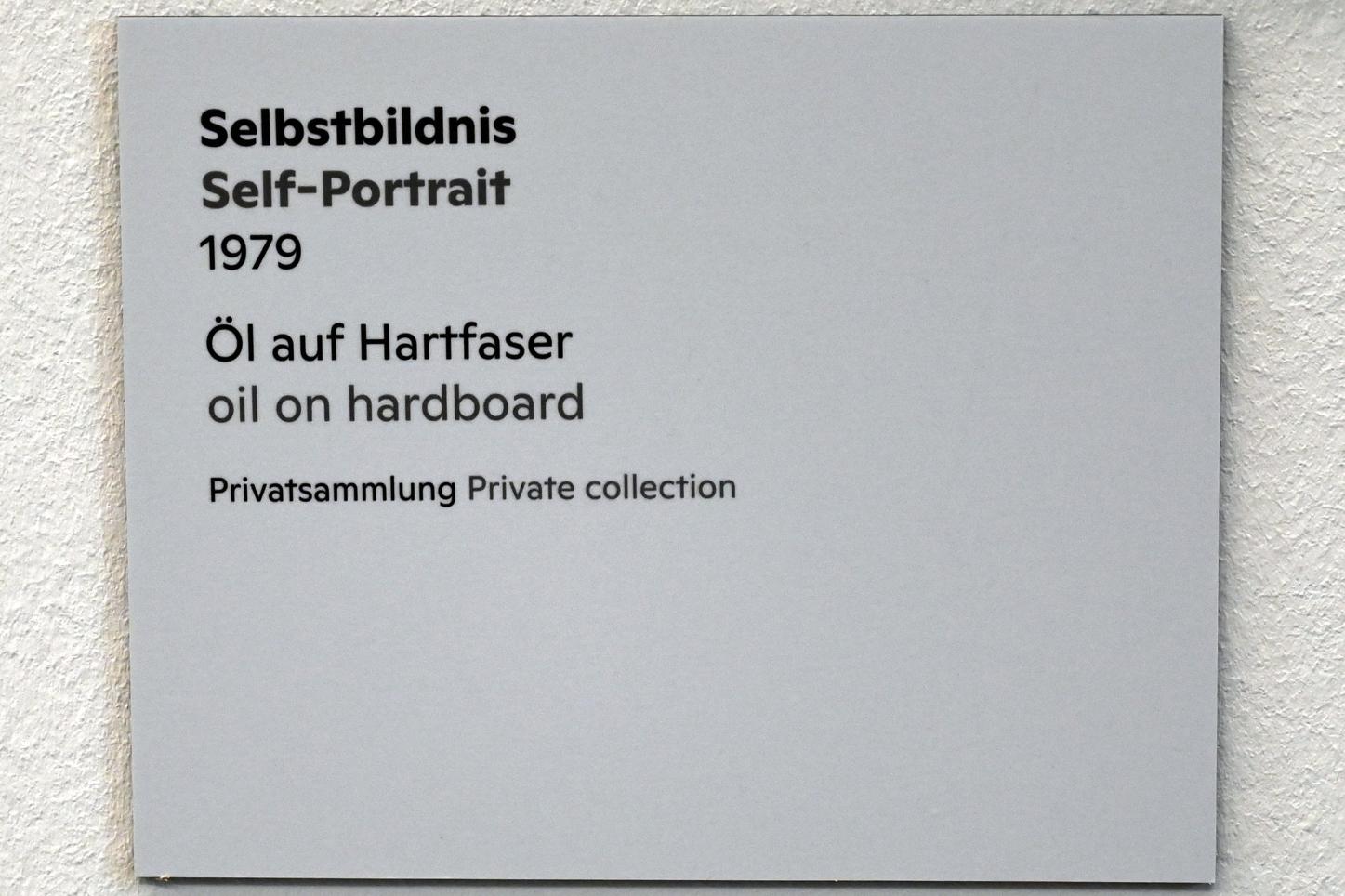 Willi Sitte (1938–2002), Selbstbildnis, Halle (Saale), Kunstmuseum Moritzburg, Ausstellung "Sittes Welt" vom 03.10.2021 - 06.02.2022, Saal 1, 1979, Bild 2/2