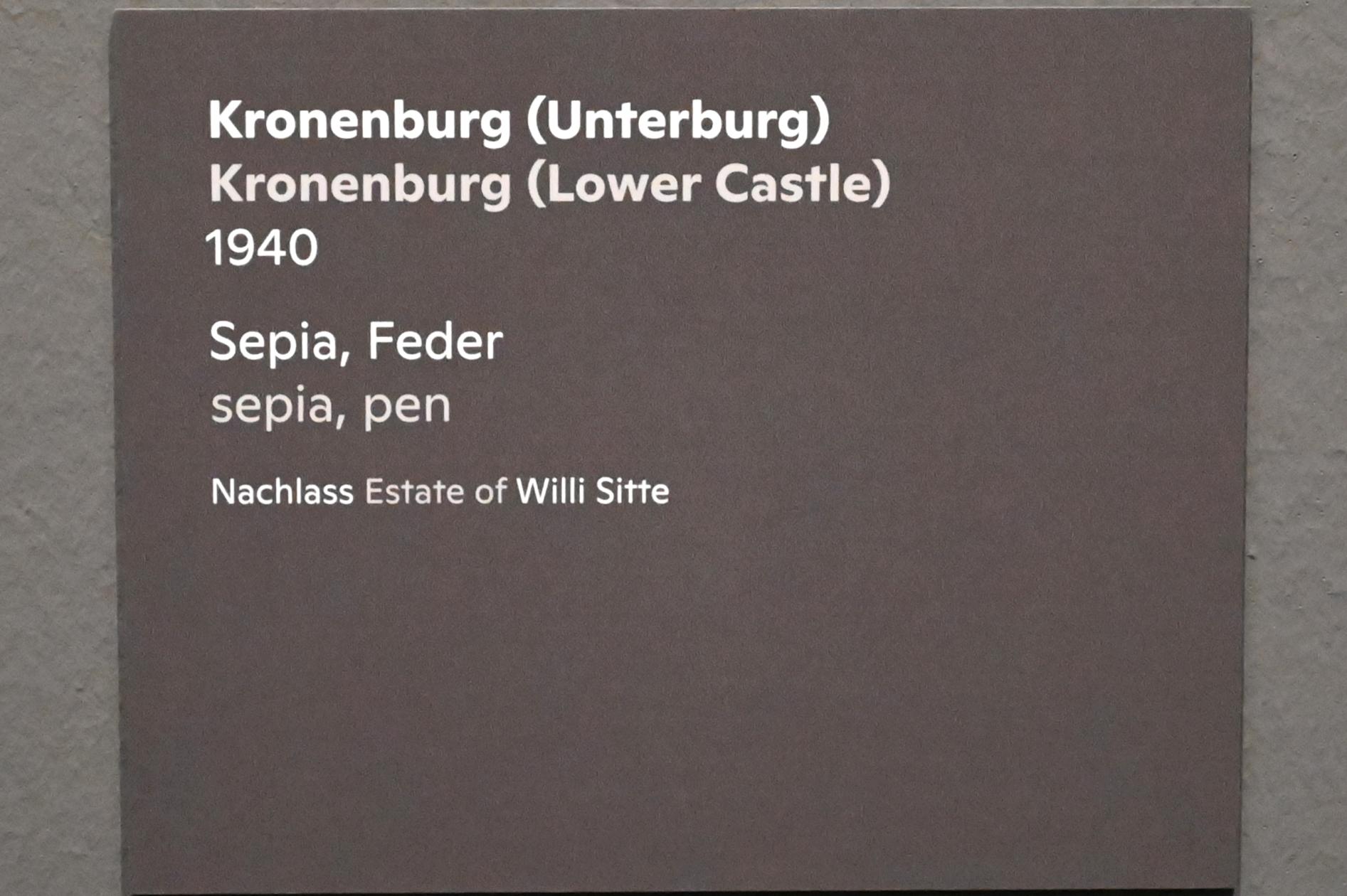 Willi Sitte (1938–2002), Kronenburg (Unterburg), Halle (Saale), Kunstmuseum Moritzburg, Ausstellung "Sittes Welt" vom 03.10.2021 - 06.02.2022, Saal 2, 1940, Bild 2/2
