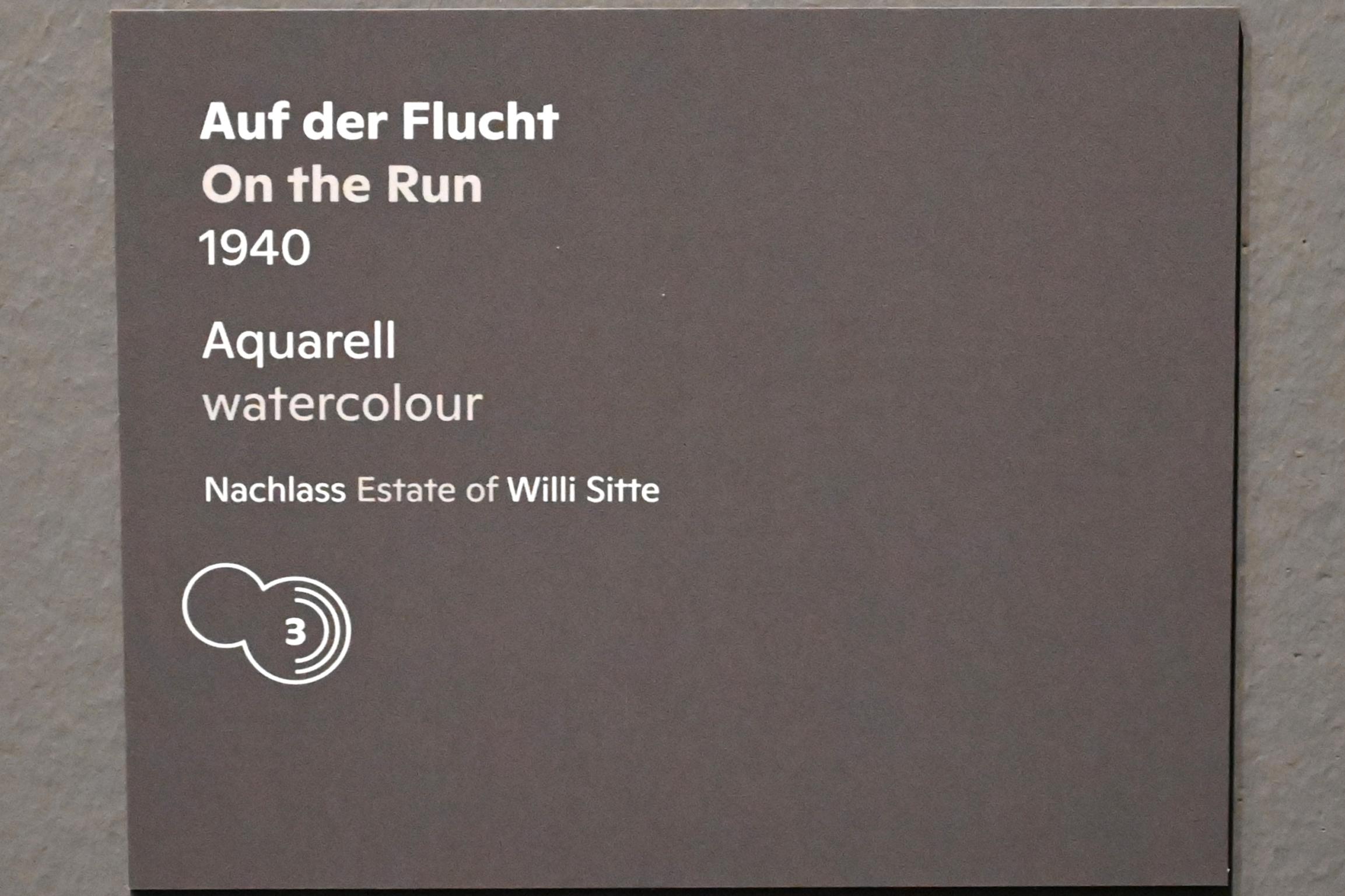 Willi Sitte (1938–2002), Auf der Flucht, Halle (Saale), Kunstmuseum Moritzburg, Ausstellung "Sittes Welt" vom 03.10.2021 - 06.02.2022, Saal 2, 1940, Bild 2/2