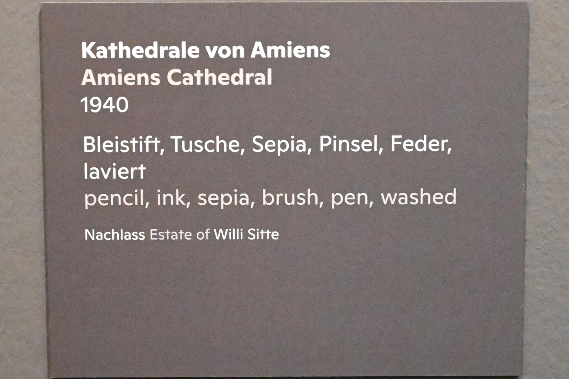 Willi Sitte (1938–2002), Kathedrale von Amiens, Halle (Saale), Kunstmuseum Moritzburg, Ausstellung "Sittes Welt" vom 03.10.2021 - 06.02.2022, Saal 2, 1940, Bild 2/2