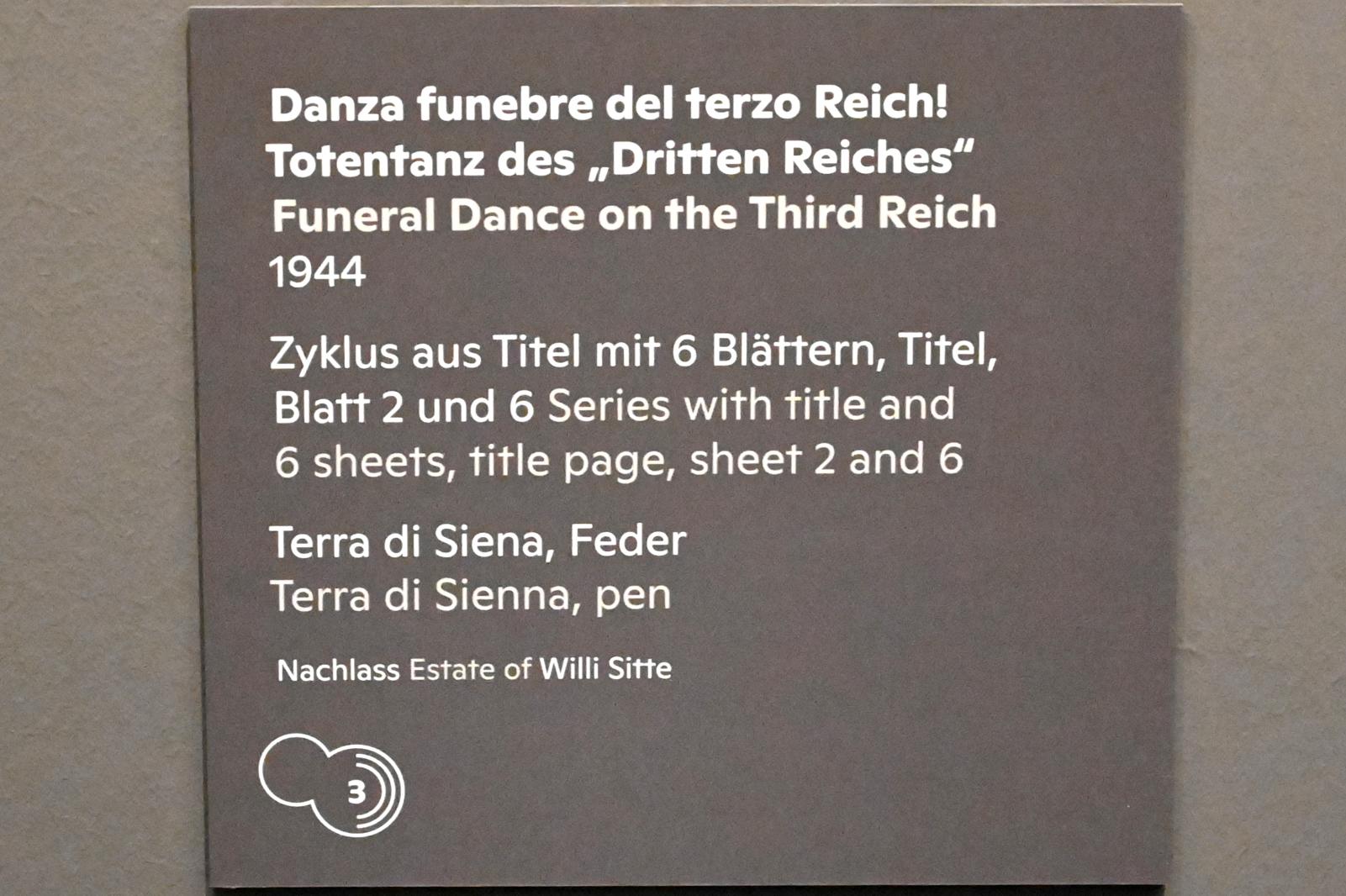 Willi Sitte (1938–2002), Totentanz des "Dritten Reiches", Halle (Saale), Kunstmuseum Moritzburg, Ausstellung "Sittes Welt" vom 03.10.2021 - 06.02.2022, Saal 2, 1944, Bild 4/5