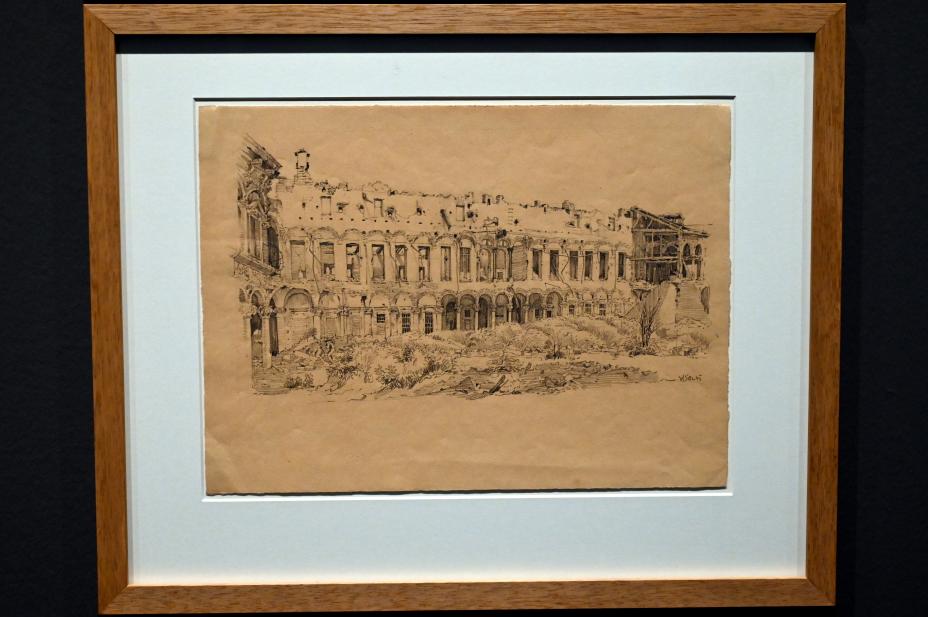 Willi Sitte (1938–2002), Ruine des Ospedale civile, Mailand, II und III, Halle (Saale), Kunstmuseum Moritzburg, Ausstellung "Sittes Welt" vom 03.10.2021 - 06.02.2022, Saal 2, 1945–1946, Bild 2/3