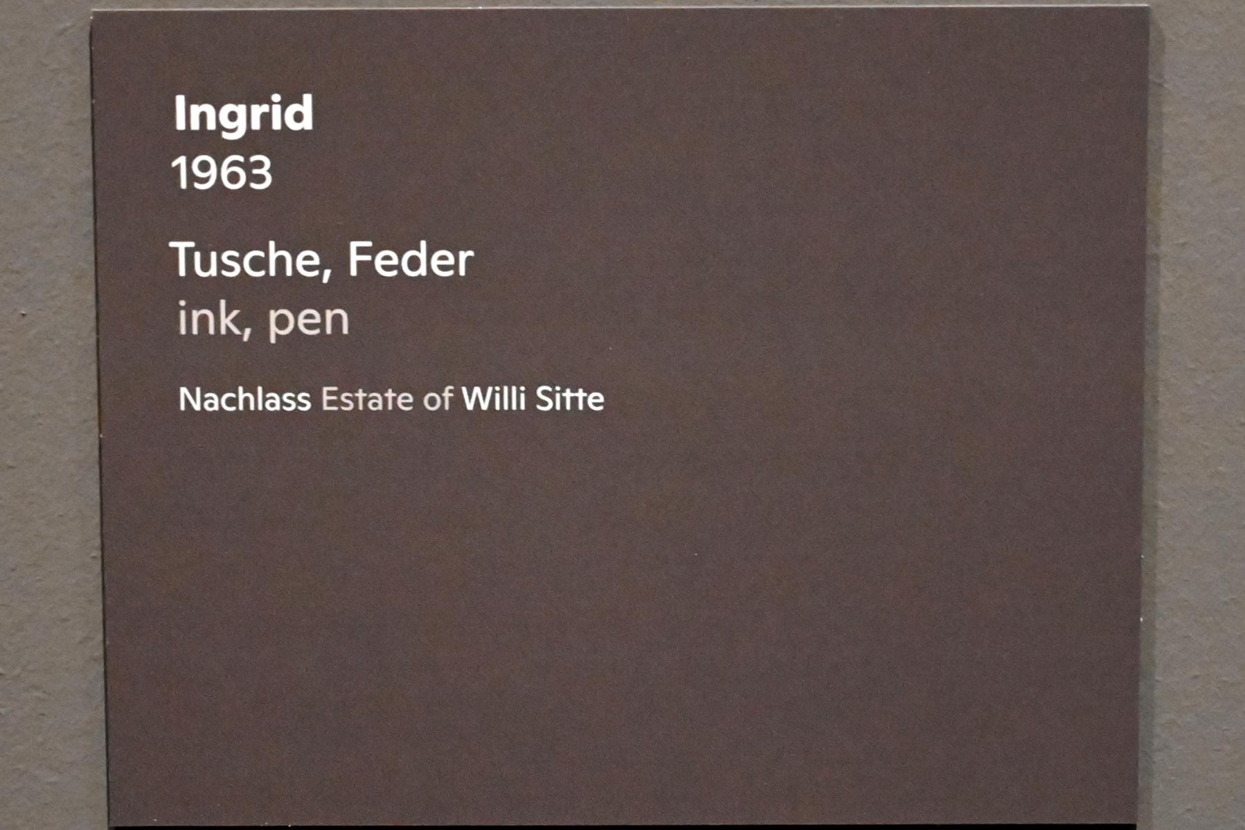 Willi Sitte (1938–2002), Ingrid, Halle (Saale), Kunstmuseum Moritzburg, Ausstellung "Sittes Welt" vom 03.10.2021 - 06.02.2022, Saal 3, 1963, Bild 2/2
