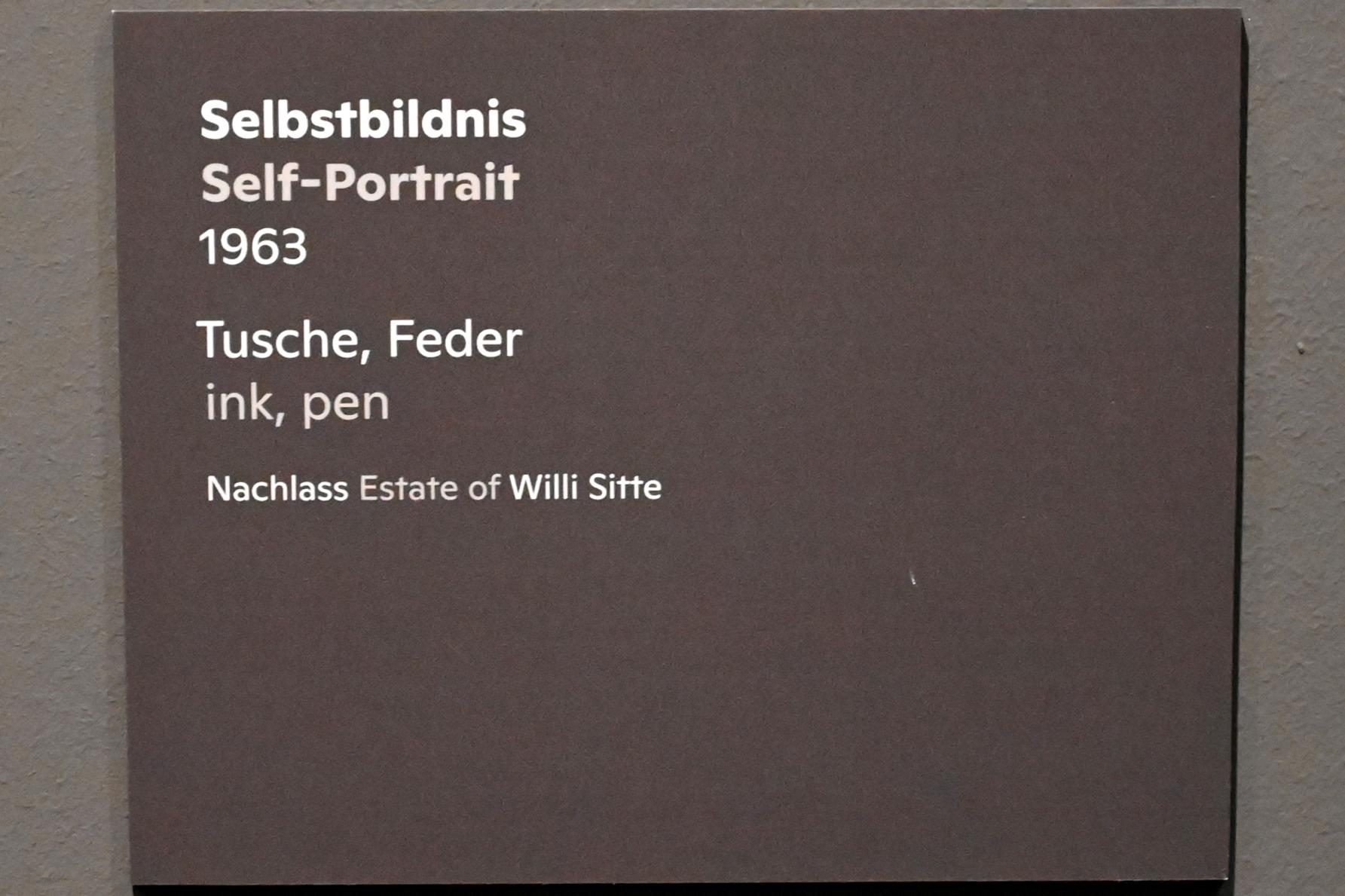 Willi Sitte (1938–2002), Selbstbildnis, Halle (Saale), Kunstmuseum Moritzburg, Ausstellung "Sittes Welt" vom 03.10.2021 - 06.02.2022, Saal 3, 1963, Bild 2/2