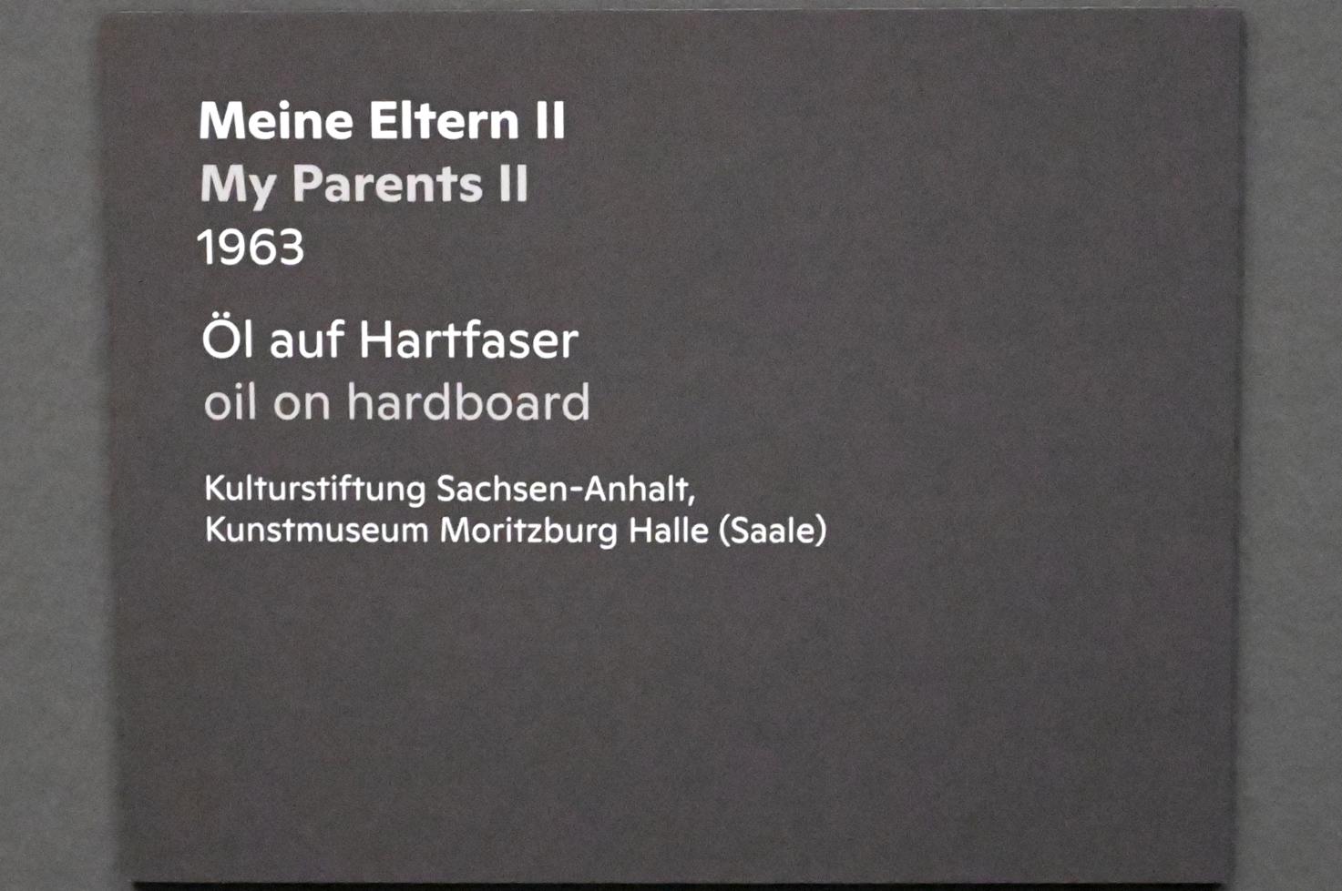Willi Sitte (1938–2002), Meine Eltern II, Halle (Saale), Kunstmuseum Moritzburg, Ausstellung "Sittes Welt" vom 03.10.2021 - 06.02.2022, Saal 3, 1963, Bild 3/3