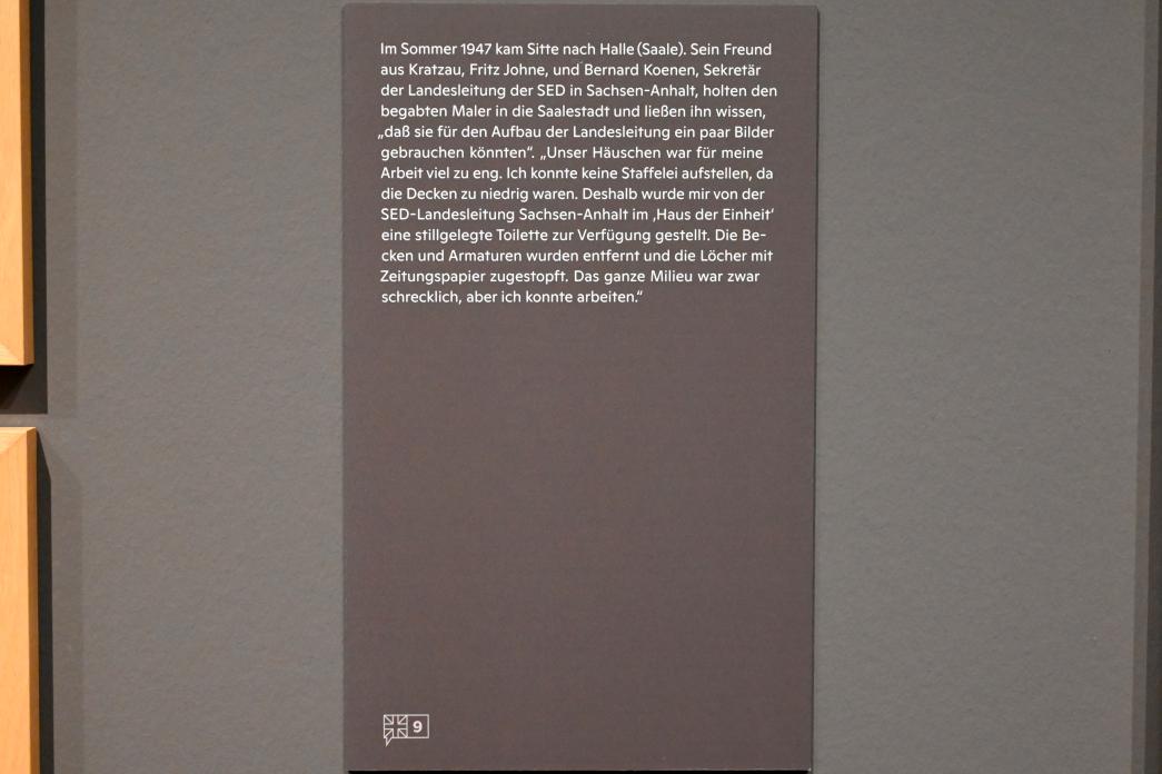Willi Sitte (1938–2002), Selbstbildnis, Halle (Saale), Kunstmuseum Moritzburg, Ausstellung "Sittes Welt" vom 03.10.2021 - 06.02.2022, Saal 4, 1947, Bild 4/4