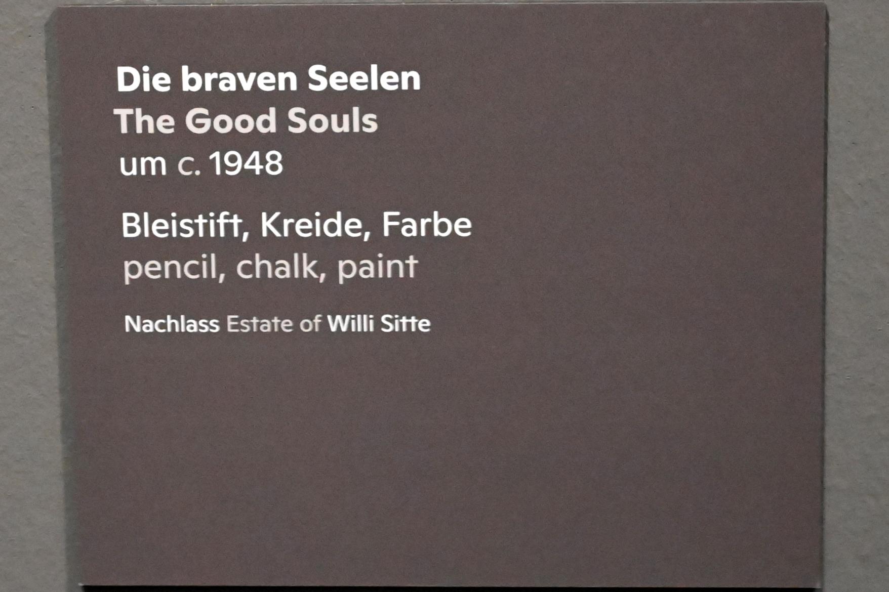 Willi Sitte (1938–2002), Die braven Seelen, Halle (Saale), Kunstmuseum Moritzburg, Ausstellung "Sittes Welt" vom 03.10.2021 - 06.02.2022, Saal 4, um 1948, Bild 2/2
