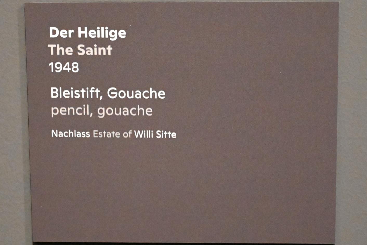 Willi Sitte (1938–2002), Der Heilige, Halle (Saale), Kunstmuseum Moritzburg, Ausstellung "Sittes Welt" vom 03.10.2021 - 06.02.2022, Saal 4, 1948, Bild 2/2