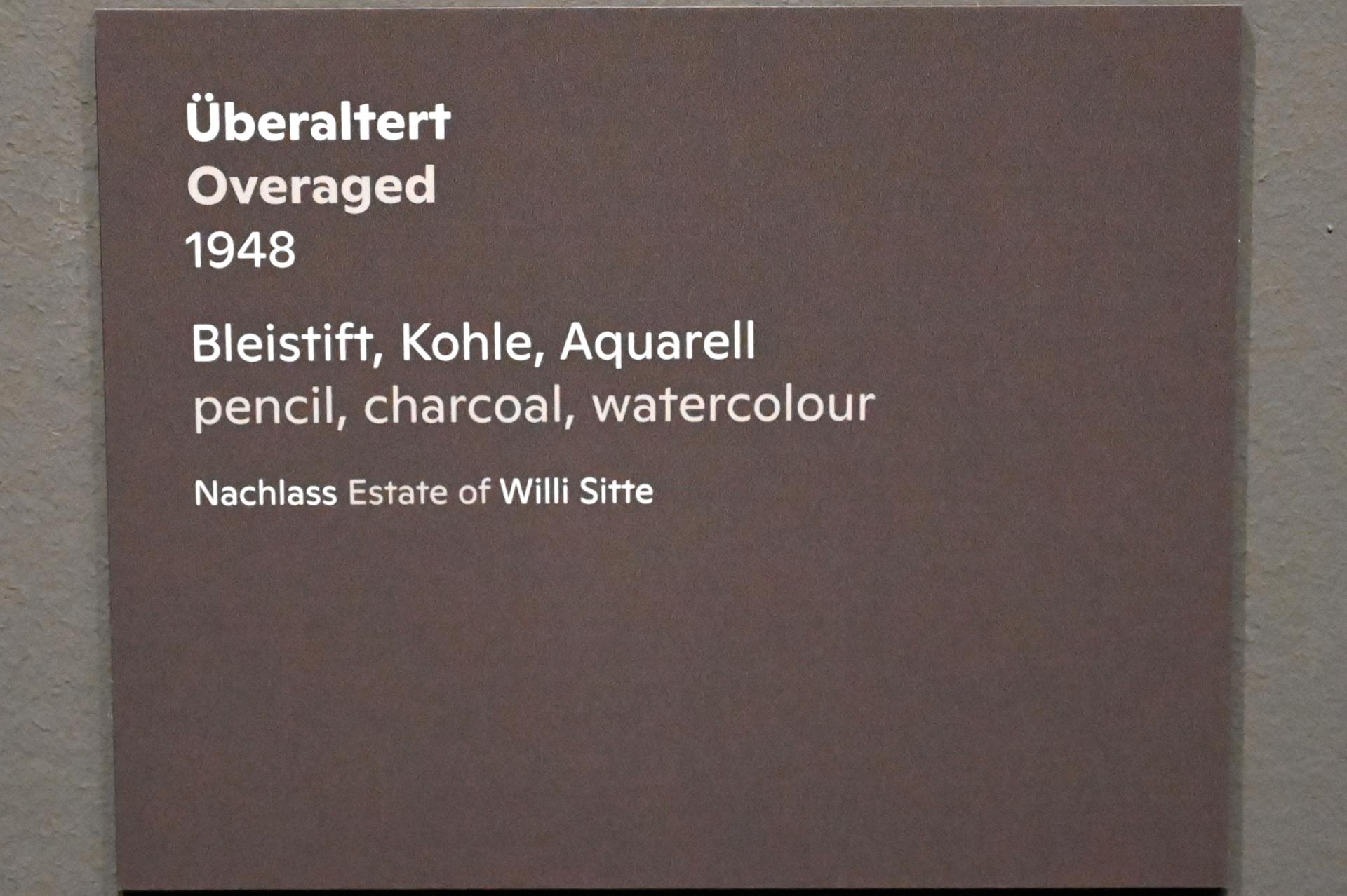 Willi Sitte (1938–2002), Überaltert, Halle (Saale), Kunstmuseum Moritzburg, Ausstellung "Sittes Welt" vom 03.10.2021 - 06.02.2022, Saal 5, 1948, Bild 2/2