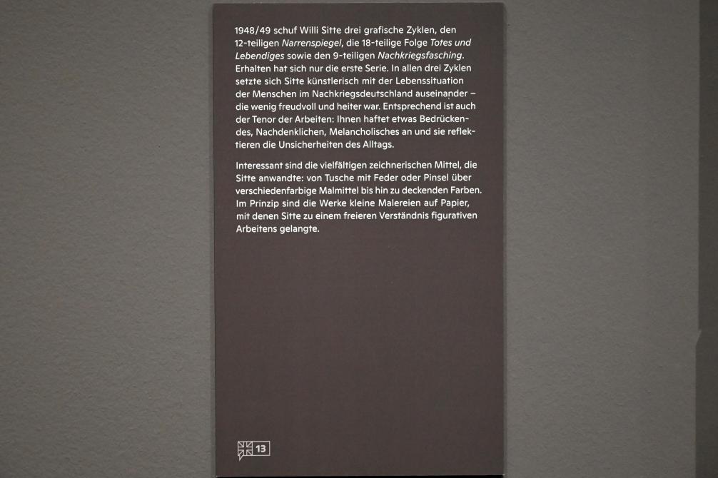 Willi Sitte (1938–2002), Aschermittwoch I, Halle (Saale), Kunstmuseum Moritzburg, Ausstellung "Sittes Welt" vom 03.10.2021 - 06.02.2022, Saal 5, 1948, Bild 4/4