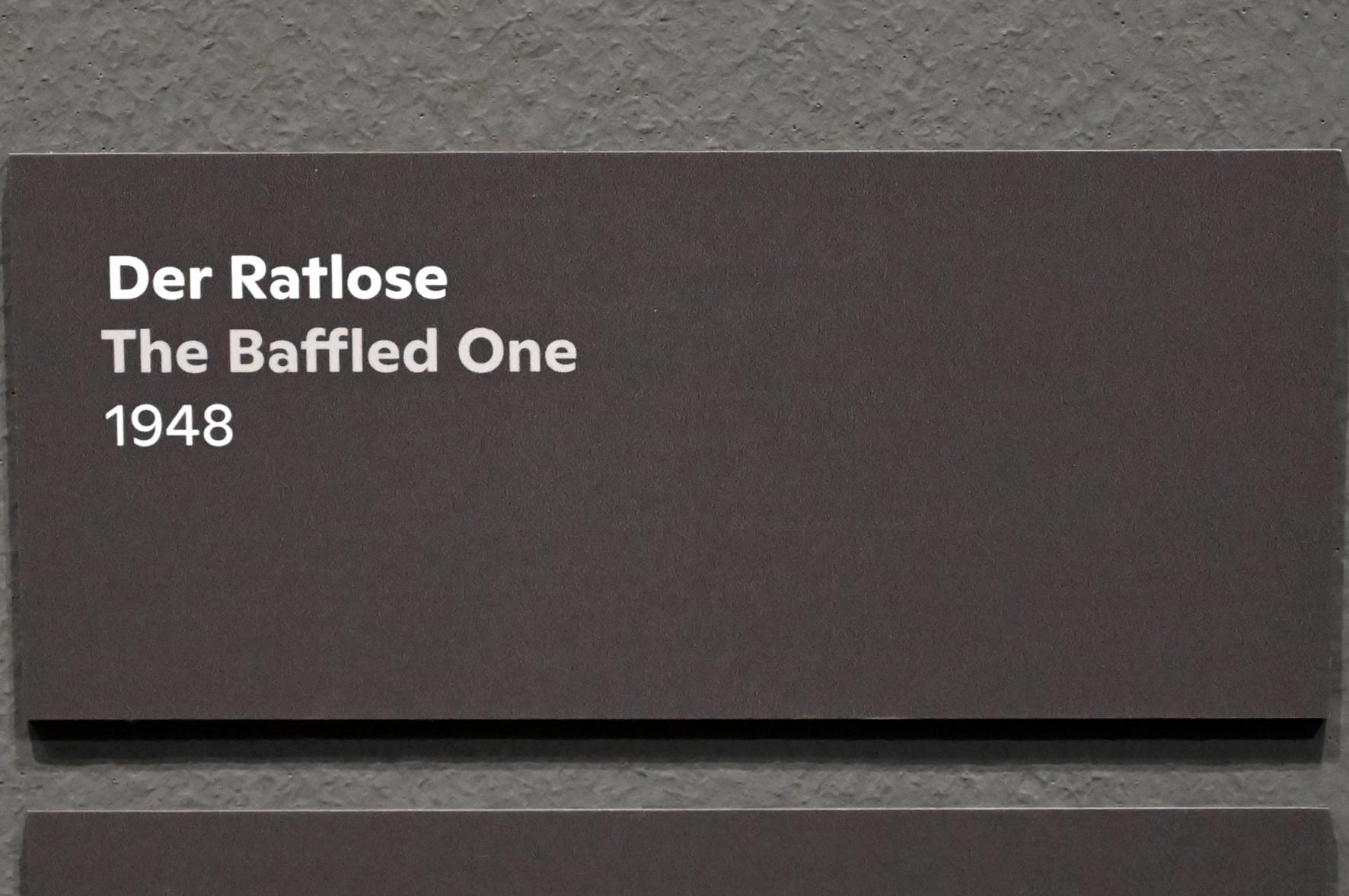 Willi Sitte (1938–2002), Der Ratlose, Halle (Saale), Kunstmuseum Moritzburg, Ausstellung "Sittes Welt" vom 03.10.2021 - 06.02.2022, Saal 5, 1948, Bild 2/4