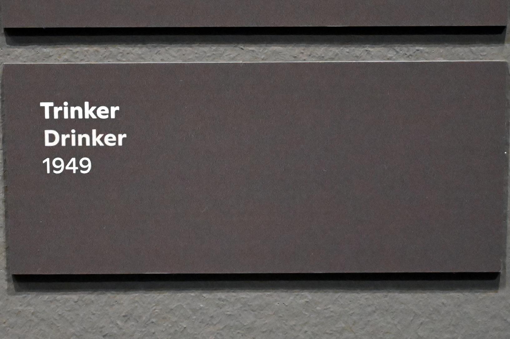 Willi Sitte (1938–2002), Trinker, Halle (Saale), Kunstmuseum Moritzburg, Ausstellung "Sittes Welt" vom 03.10.2021 - 06.02.2022, Saal 5, 1948, Bild 2/4