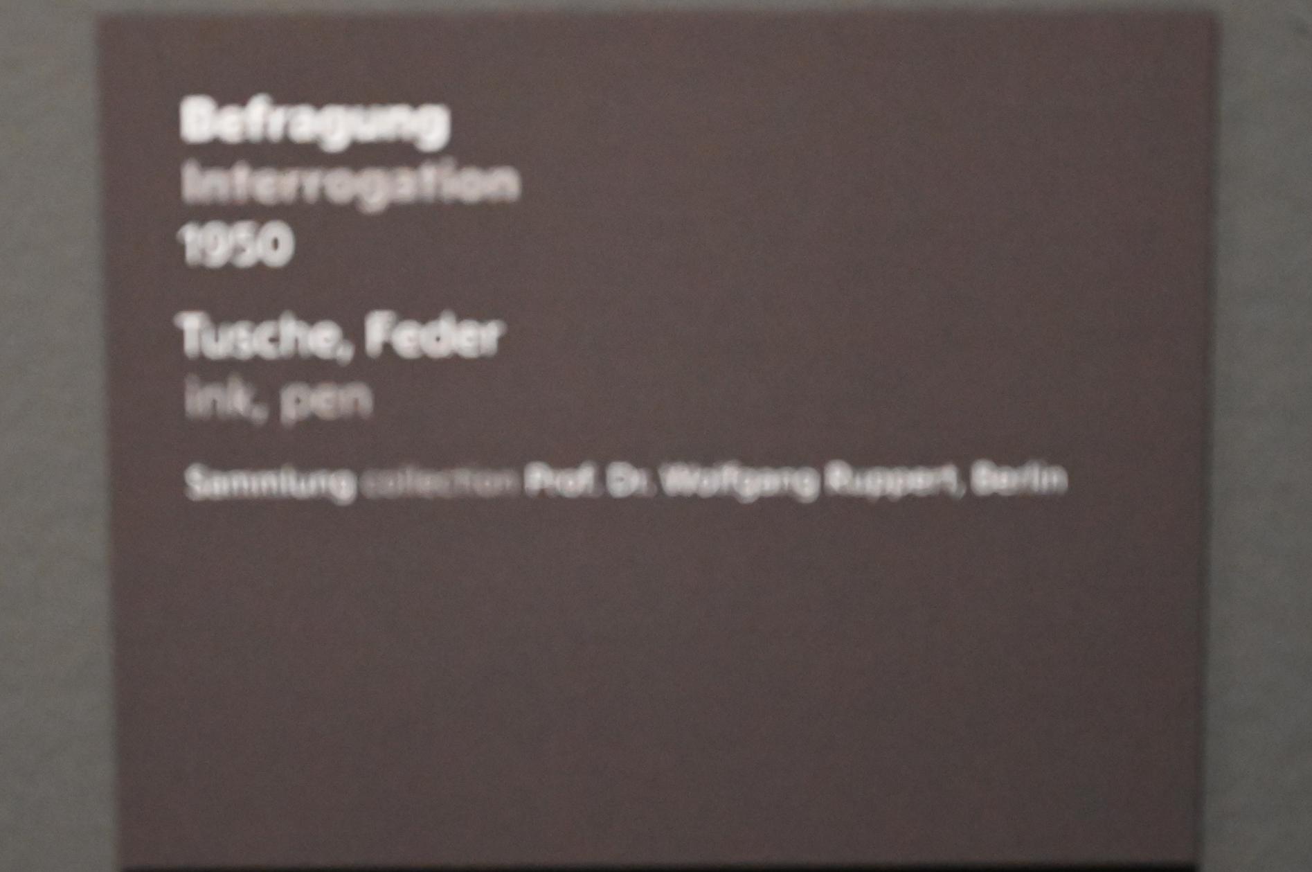 Willi Sitte (1938–2002), Befragung, Halle (Saale), Kunstmuseum Moritzburg, Ausstellung "Sittes Welt" vom 03.10.2021 - 06.02.2022, Saal 5, 1950, Bild 2/2