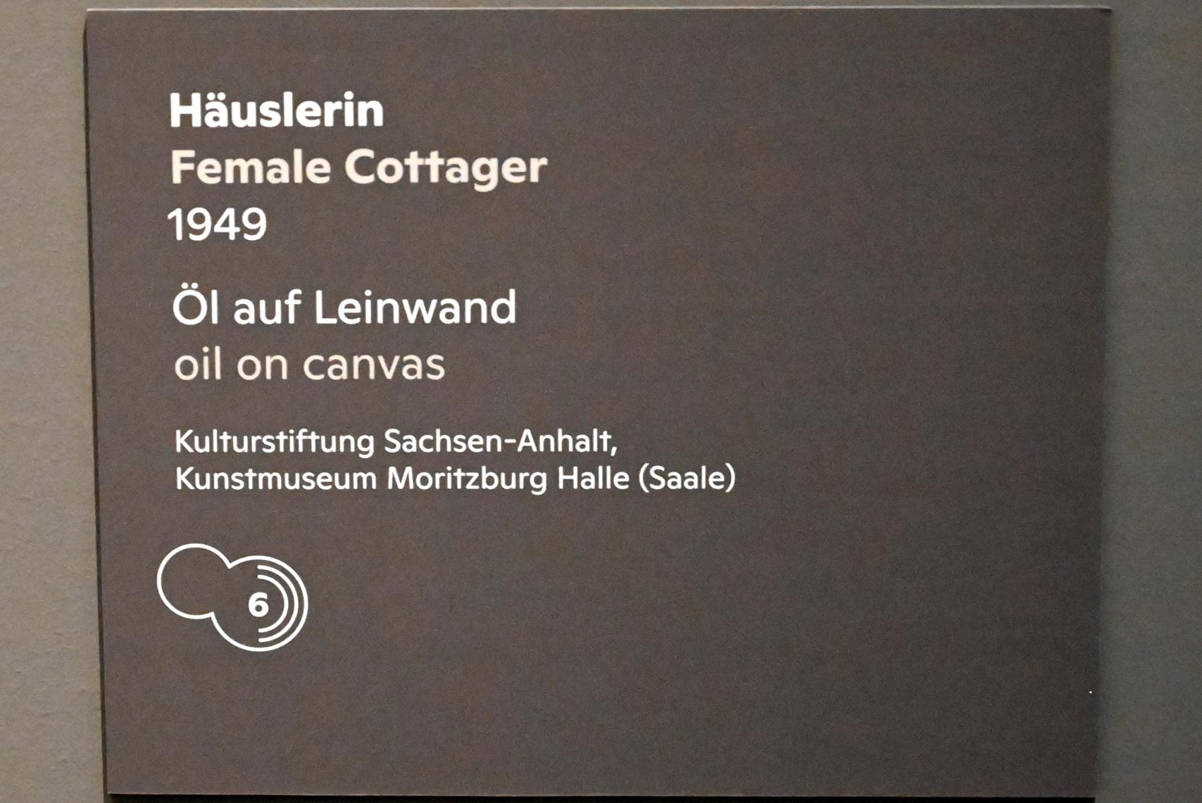 Willi Sitte (1938–2002), Häuslerin, Halle (Saale), Kunstmuseum Moritzburg, Ausstellung "Sittes Welt" vom 03.10.2021 - 06.02.2022, Saal 6, 1949, Bild 2/3