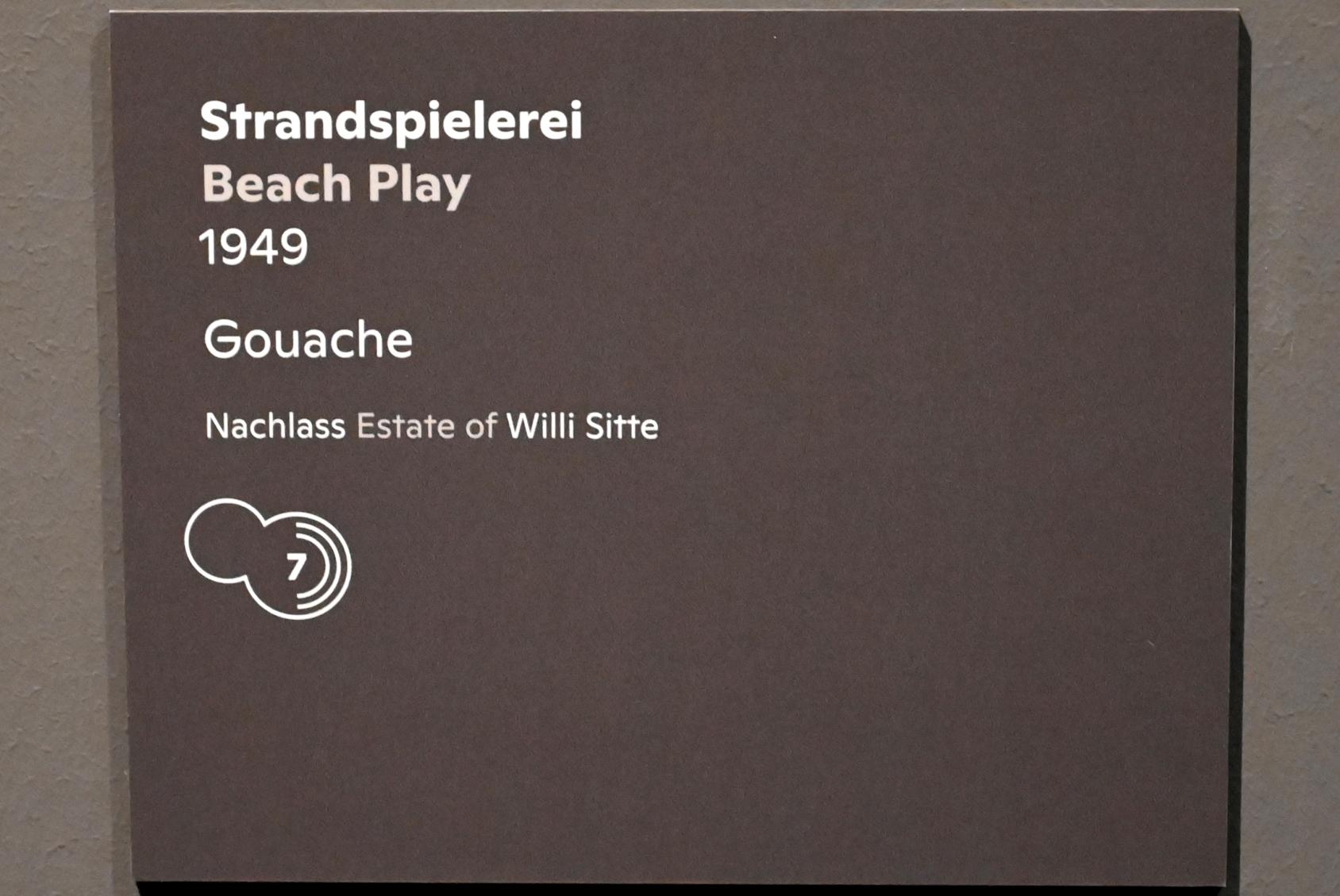 Willi Sitte (1938–2002), Strandspielerei, Halle (Saale), Kunstmuseum Moritzburg, Ausstellung "Sittes Welt" vom 03.10.2021 - 06.02.2022, Saal 6, 1949, Bild 2/2