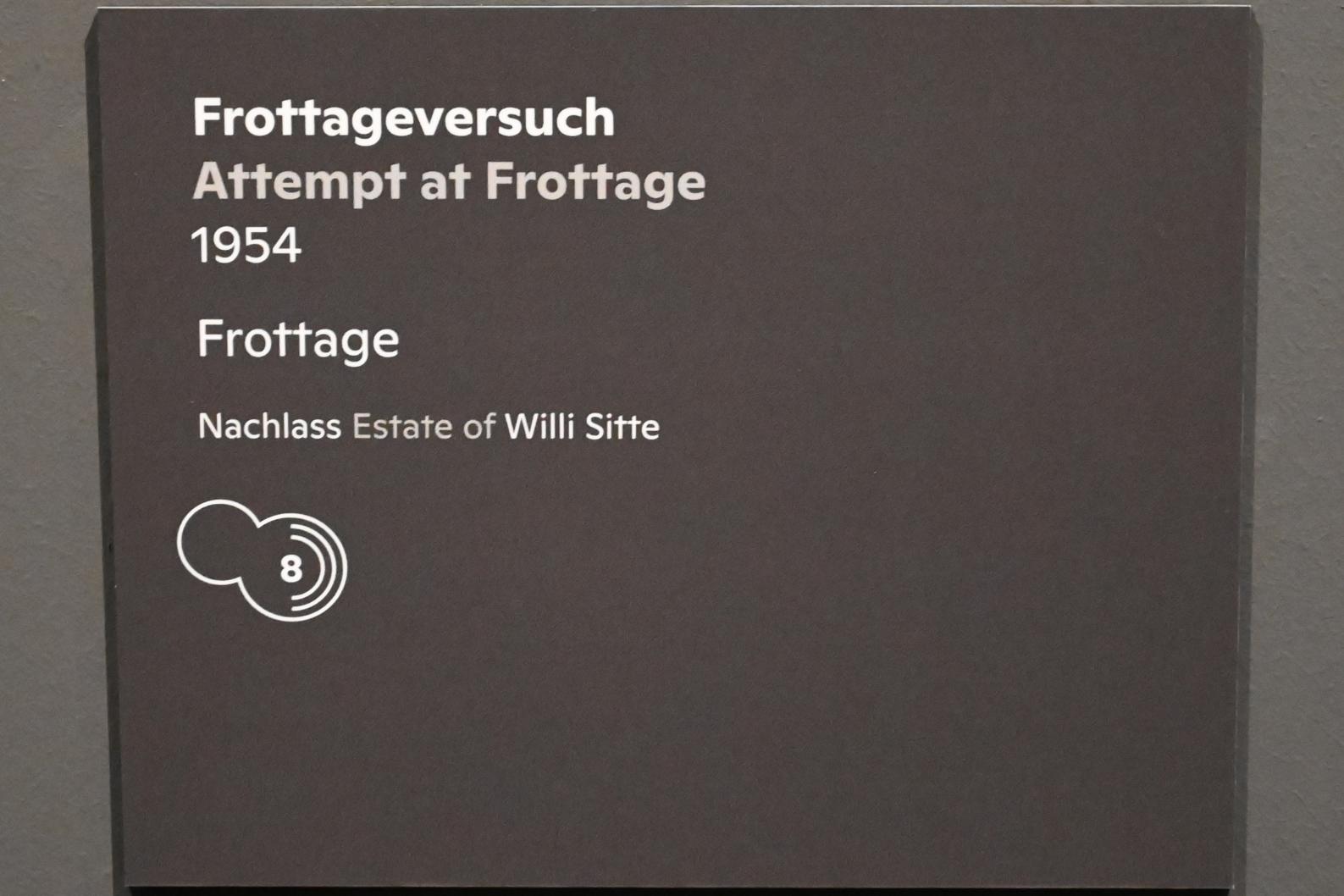 Willi Sitte (1938–2002), Frottageversuch, Halle (Saale), Kunstmuseum Moritzburg, Ausstellung "Sittes Welt" vom 03.10.2021 - 06.02.2022, Saal 6, 1954, Bild 2/2