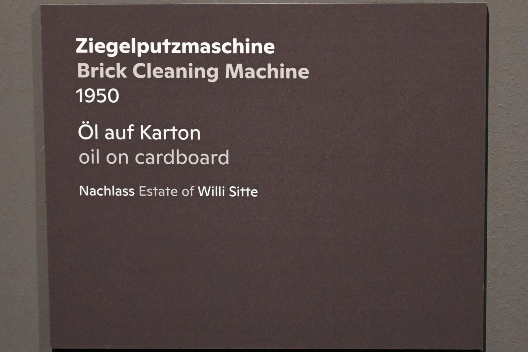 Willi Sitte (1938–2002), Ziegelputzmaschine, Halle (Saale), Kunstmuseum Moritzburg, Ausstellung "Sittes Welt" vom 03.10.2021 - 06.02.2022, Saal 6, 1950, Bild 2/2