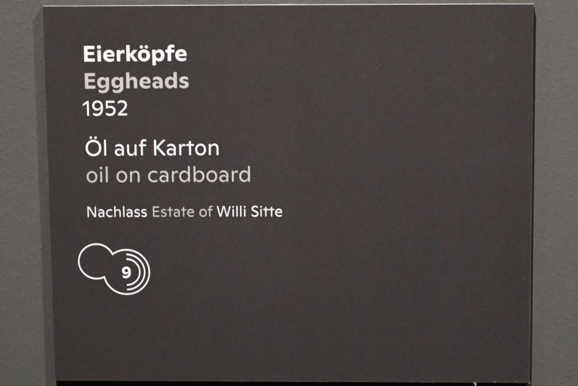 Willi Sitte (1938–2002), Eierköpfe, Halle (Saale), Kunstmuseum Moritzburg, Ausstellung "Sittes Welt" vom 03.10.2021 - 06.02.2022, Saal 6, 1952, Bild 2/2