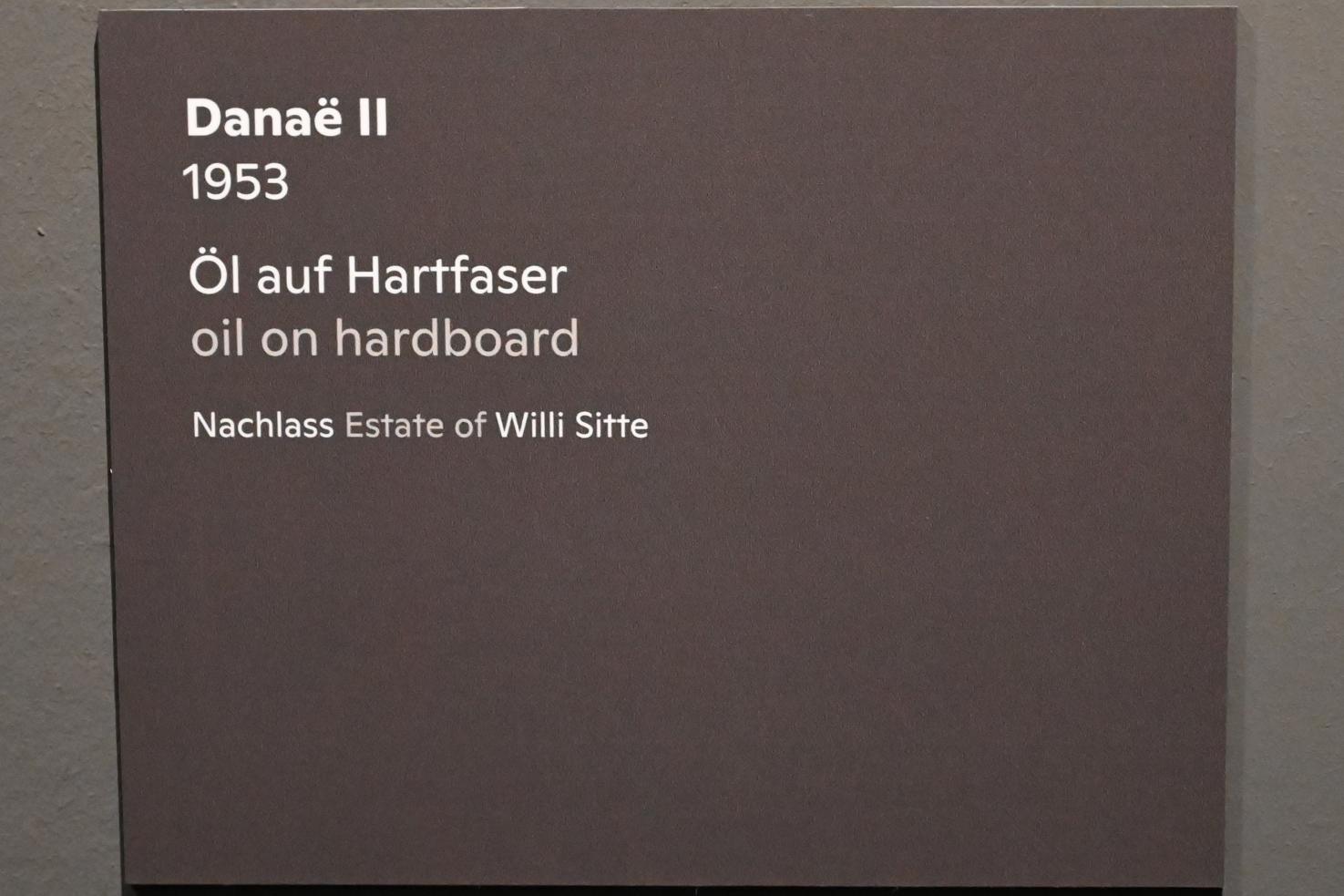 Willi Sitte (1938–2002), Danaë II, Halle (Saale), Kunstmuseum Moritzburg, Ausstellung "Sittes Welt" vom 03.10.2021 - 06.02.2022, Saal 7, 1953, Bild 2/2