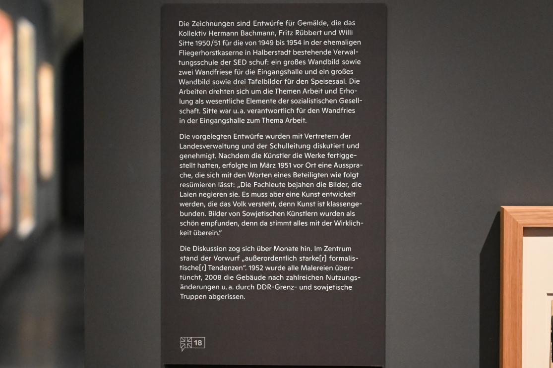 Willi Sitte (1938–2002), Erntefest, Halle (Saale), Kunstmuseum Moritzburg, Ausstellung "Sittes Welt" vom 03.10.2021 - 06.02.2022, Saal 7, 1950, Bild 3/3