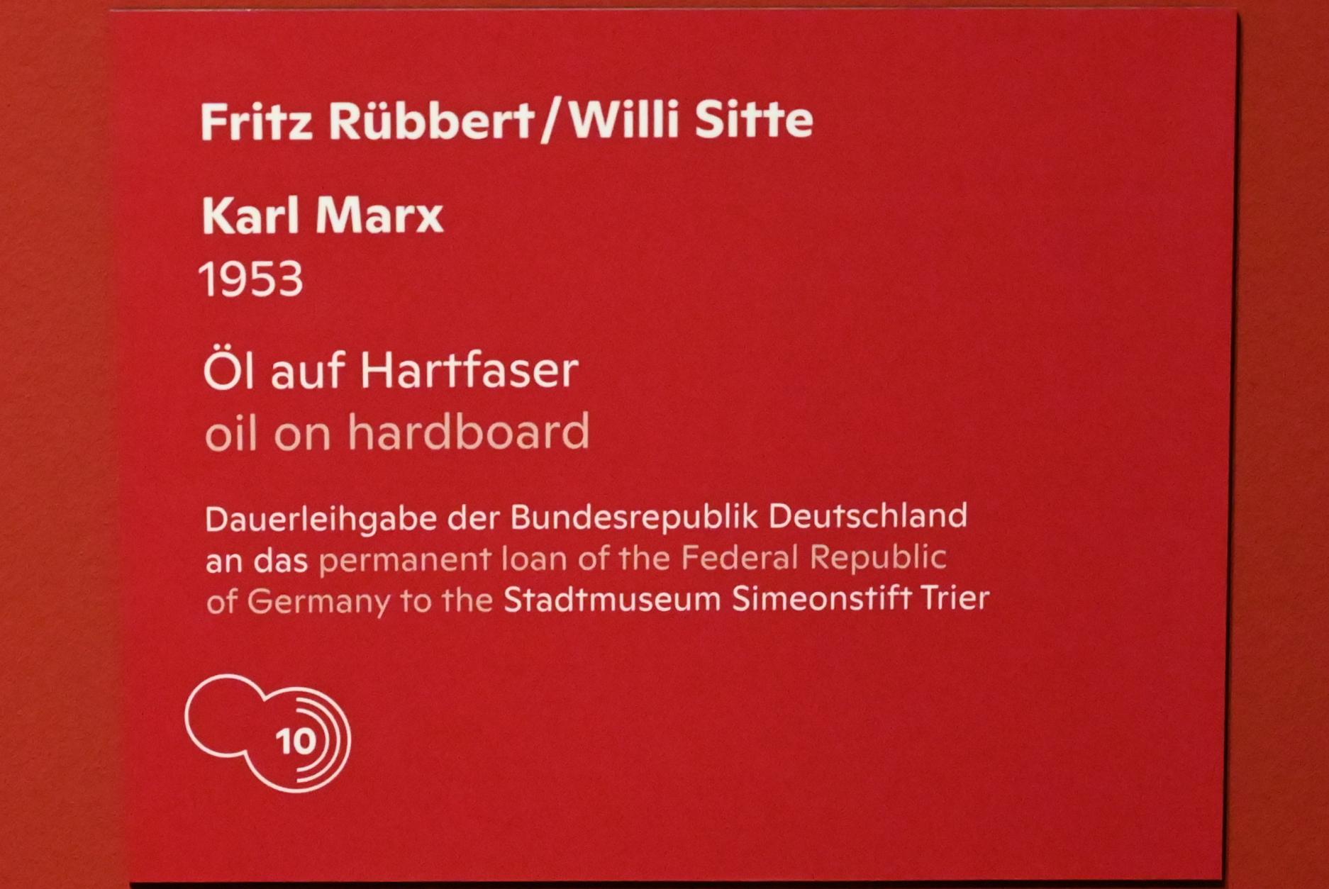 Willi Sitte (1938–2002), Karl Marx, Halle (Saale), Kunstmuseum Moritzburg, Ausstellung "Sittes Welt" vom 03.10.2021 - 06.02.2022, Saal 7, 1953, Bild 2/3