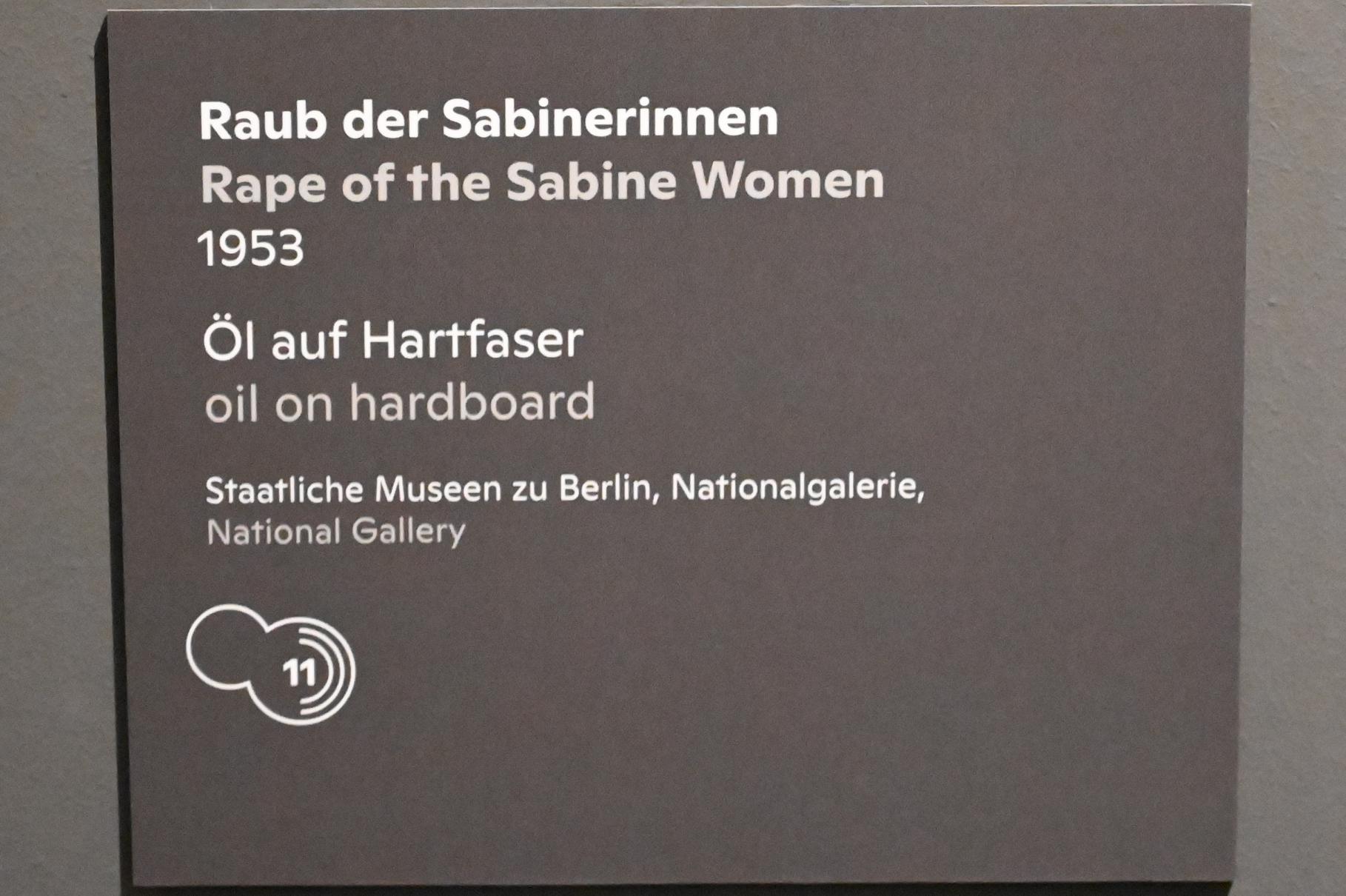 Willi Sitte (1938–2002), Raub der Sabinerinnen, Halle (Saale), Kunstmuseum Moritzburg, Ausstellung "Sittes Welt" vom 03.10.2021 - 06.02.2022, Saal 7, 1953, Bild 2/2