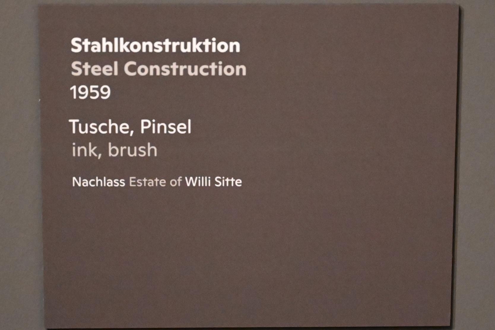Willi Sitte (1938–2002), Stahlkonstruktion, Halle (Saale), Kunstmuseum Moritzburg, Ausstellung "Sittes Welt" vom 03.10.2021 - 06.02.2022, Saal 8, 1959, Bild 2/2