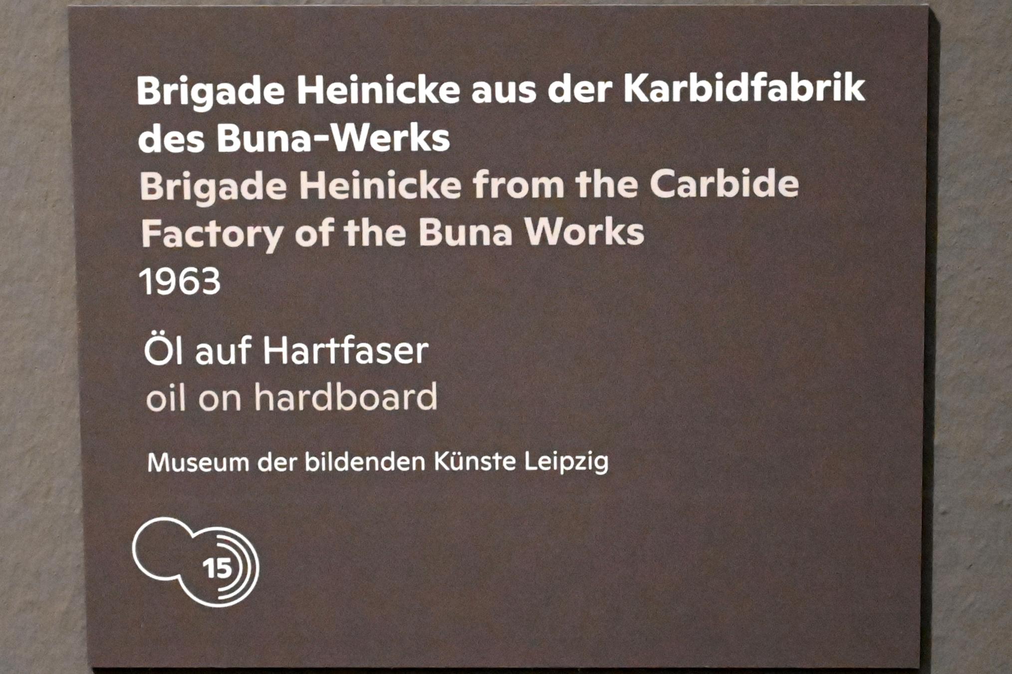 Willi Sitte (1938–2002), Brigade Heinicke aus der Karbidfabrik des Buna-Werks, Halle (Saale), Kunstmuseum Moritzburg, Ausstellung "Sittes Welt" vom 03.10.2021 - 06.02.2022, Saal 8, 1963, Bild 2/3