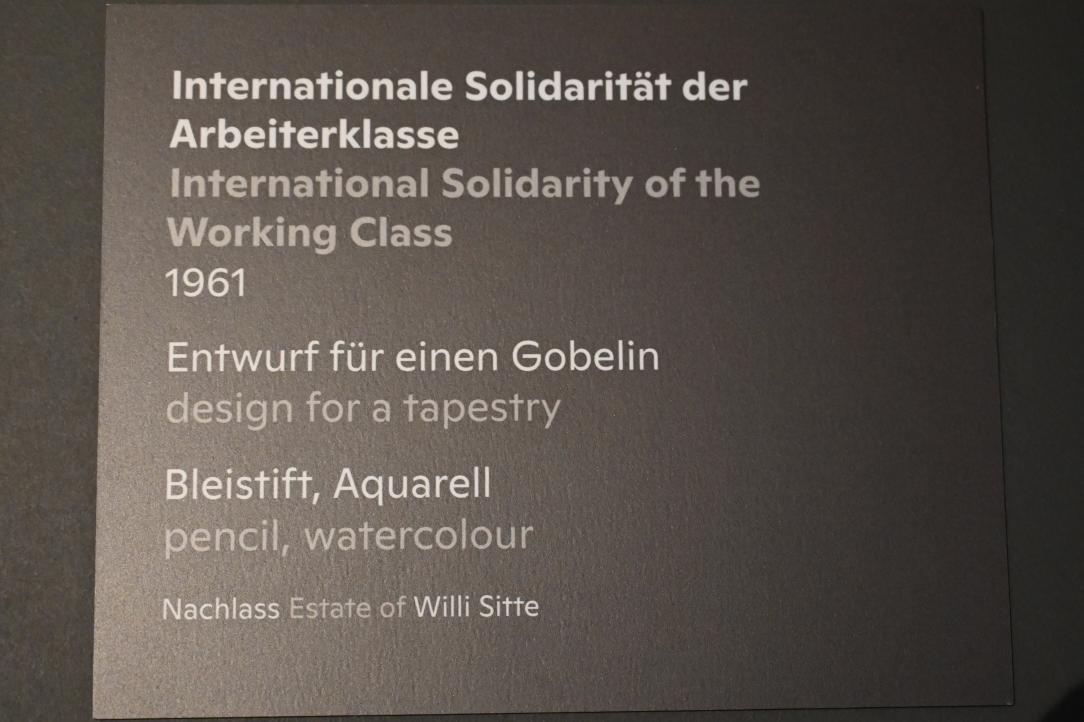 Willi Sitte (1938–2002), Internationale Solidarität der Arbeiterklasse, Halle (Saale), Kunstmuseum Moritzburg, Ausstellung "Sittes Welt" vom 03.10.2021 - 06.02.2022, Saal 8, 1961, Bild 2/2