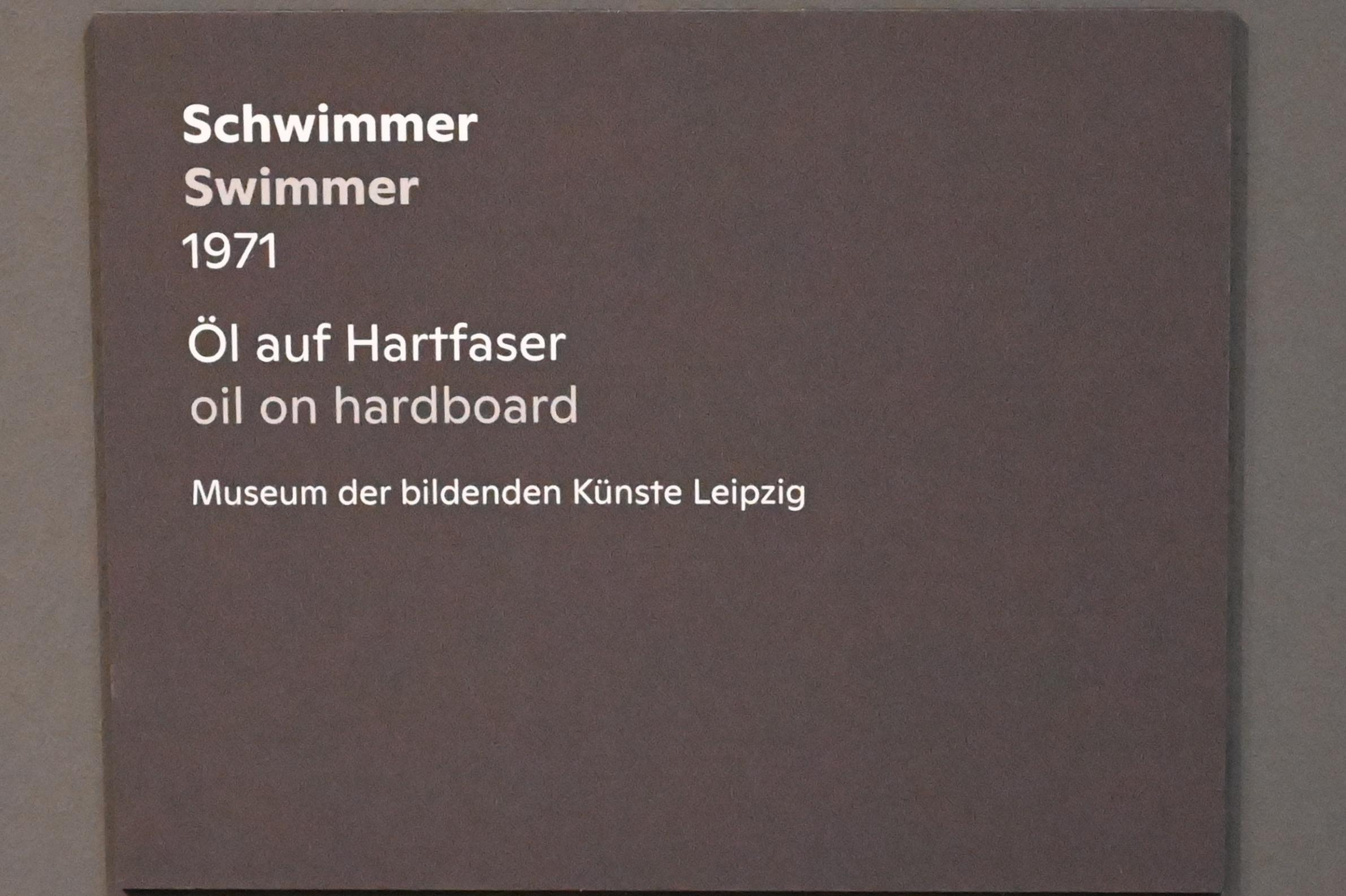 Willi Sitte (1938–2002), Schwimmer, Halle (Saale), Kunstmuseum Moritzburg, Ausstellung "Sittes Welt" vom 03.10.2021 - 06.02.2022, Saal 9, 1971, Bild 2/3
