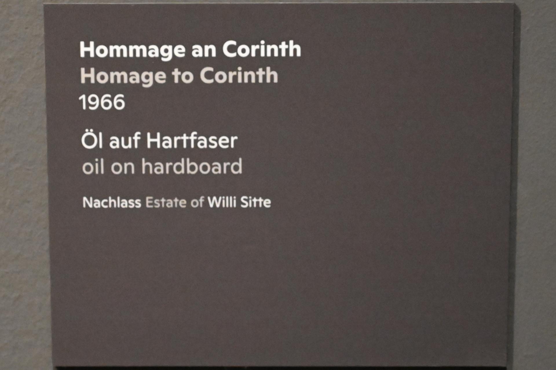 Willi Sitte (1938–2002), Hommage an Corinth, Halle (Saale), Kunstmuseum Moritzburg, Ausstellung "Sittes Welt" vom 03.10.2021 - 06.02.2022, Saal 9, 1966, Bild 2/2